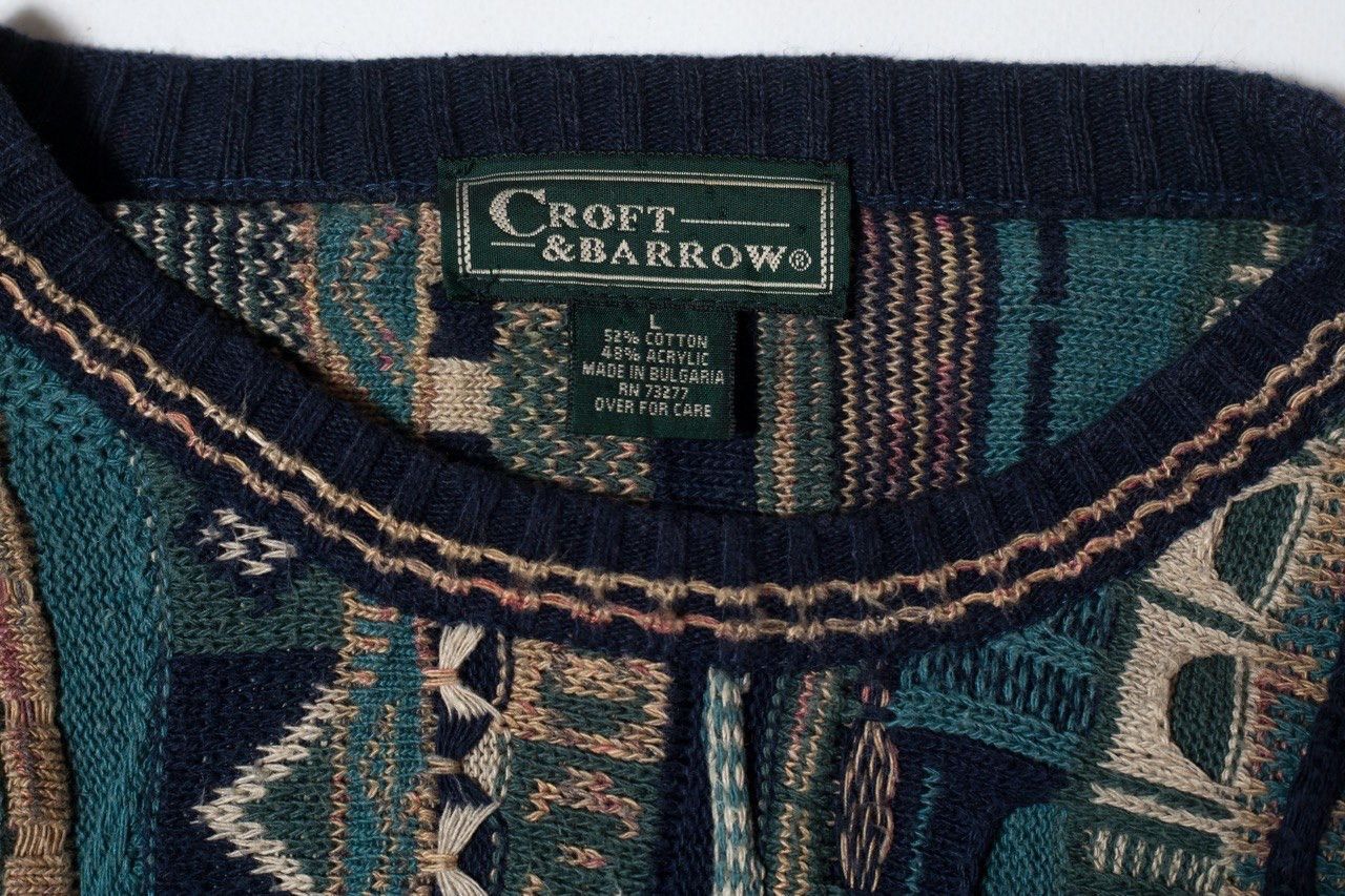 Vintage Croft&Barrow Vintage 90's Coogi Inspired Sweater Knit Size US L / EU 52-54 / 3 - 3 Thumbnail