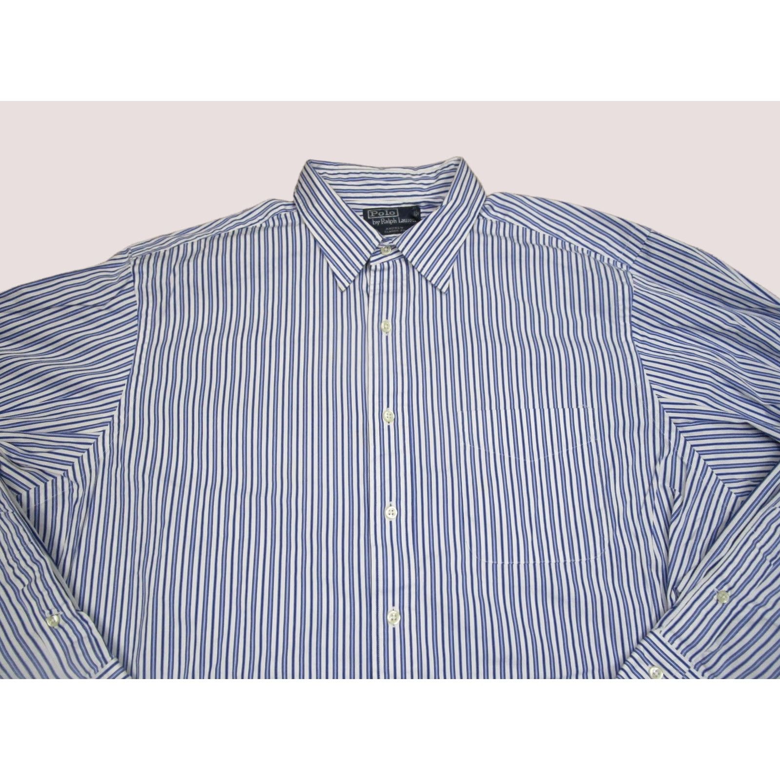 Polo Ralph Lauren Polo Ralph Lauren Shirt Men XL Blue Striped Classic Fit Button Down Size US XL / EU 56 / 4 - 1 Thumbnail