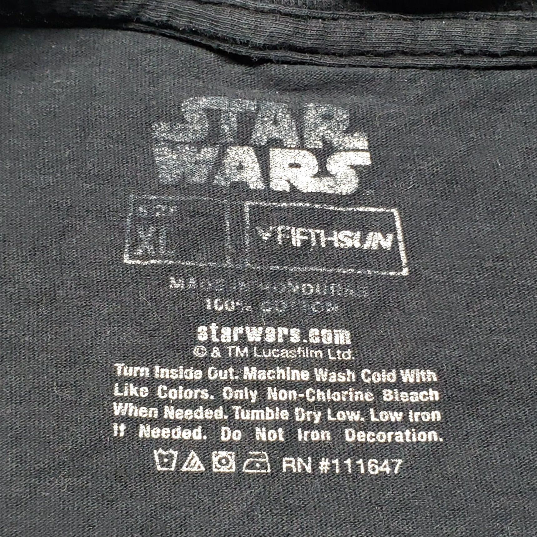 Star Wars Star Wars T-Shirt Mens XL Black Short Sleeve Crew Neck Graphic Print Cotton Size US XL / EU 56 / 4 - 4 Thumbnail