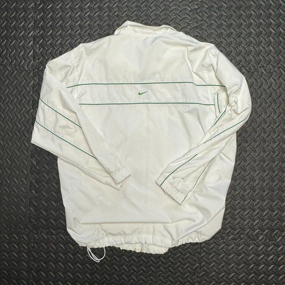 Nike NIKE White Windbreaker with green accents Size US XL / EU 56 / 4 - 3 Thumbnail