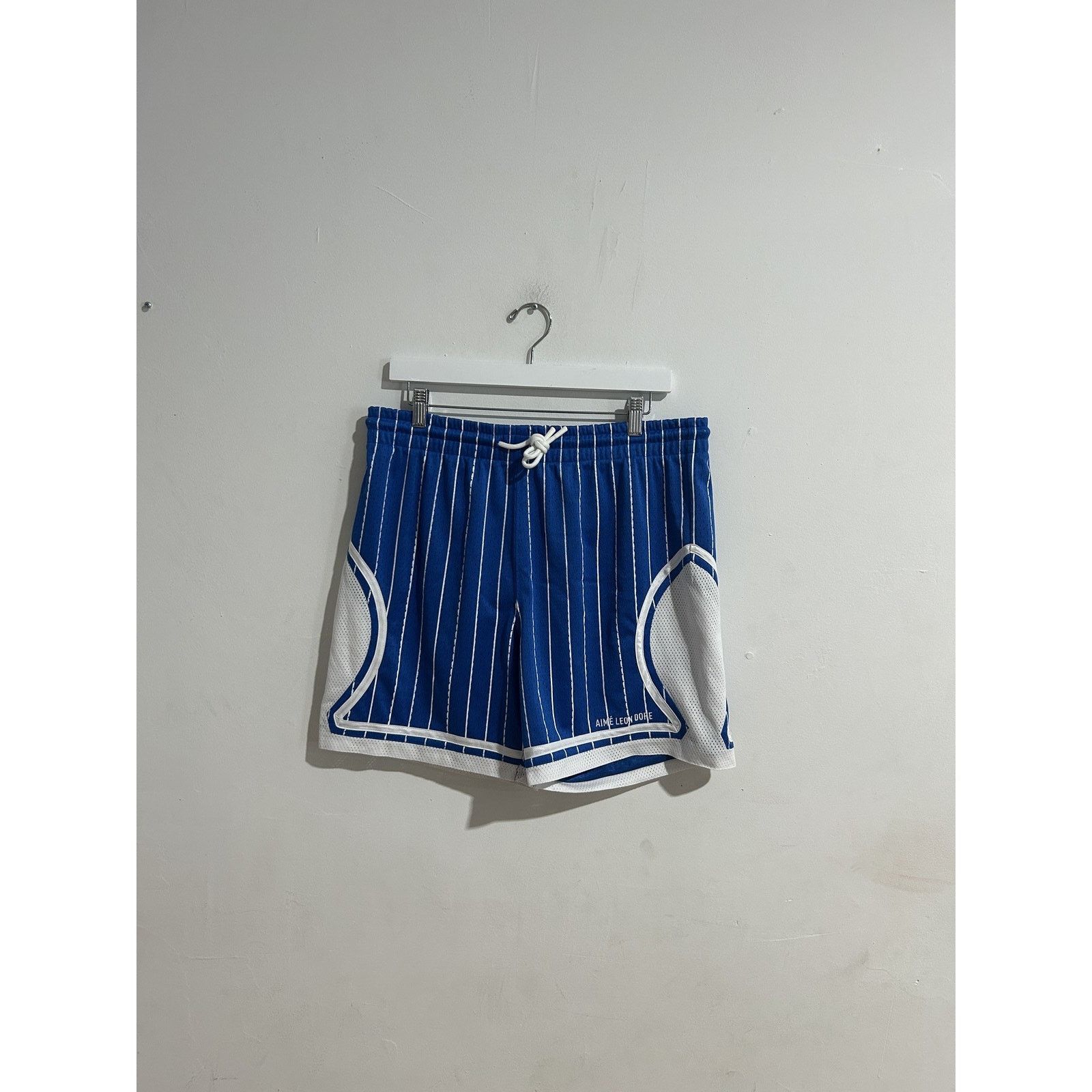 Aime Leon Dore Blue PinStripe Court Shorts Size L Preowned