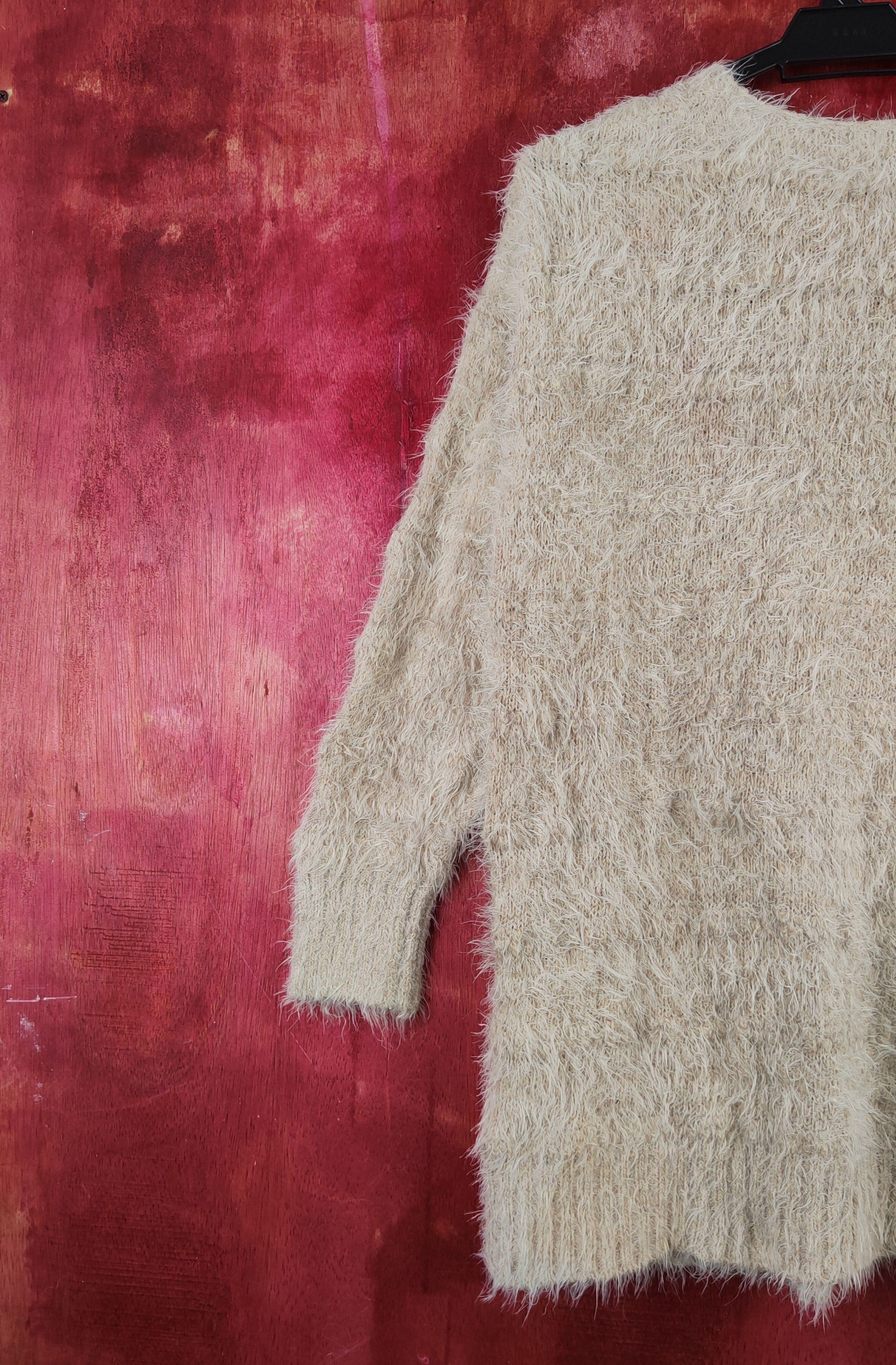 Homespun Knitwear Urban Research Beige Shag Shaggy Fur Mohair Knitwear #S2039 Size L / US 10 / IT 46 - 9 Thumbnail