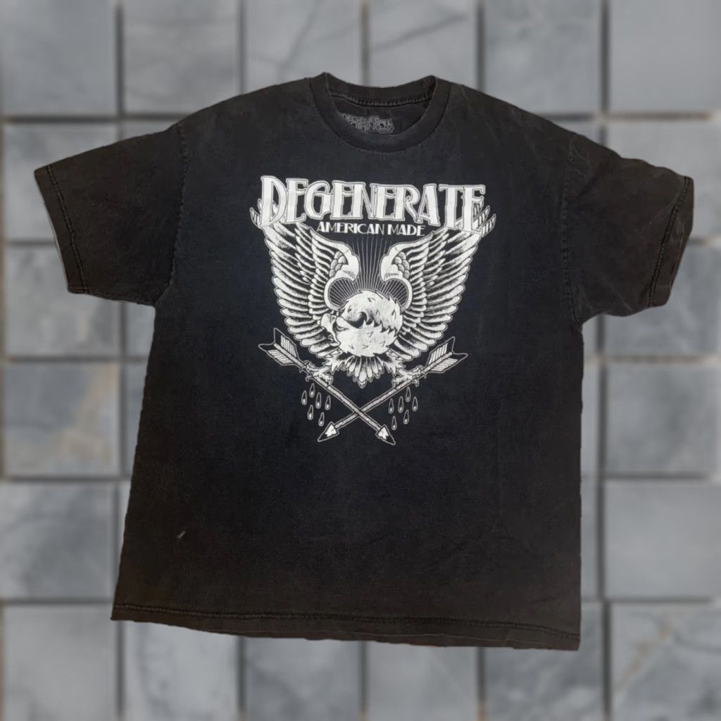 CO Degenerate Clothing Co T-Shirt Men’s XL Black Eagle Graphic Tee 23x29 Y2K Style Size US XL / EU 56 / 4 - 1 Thumbnail