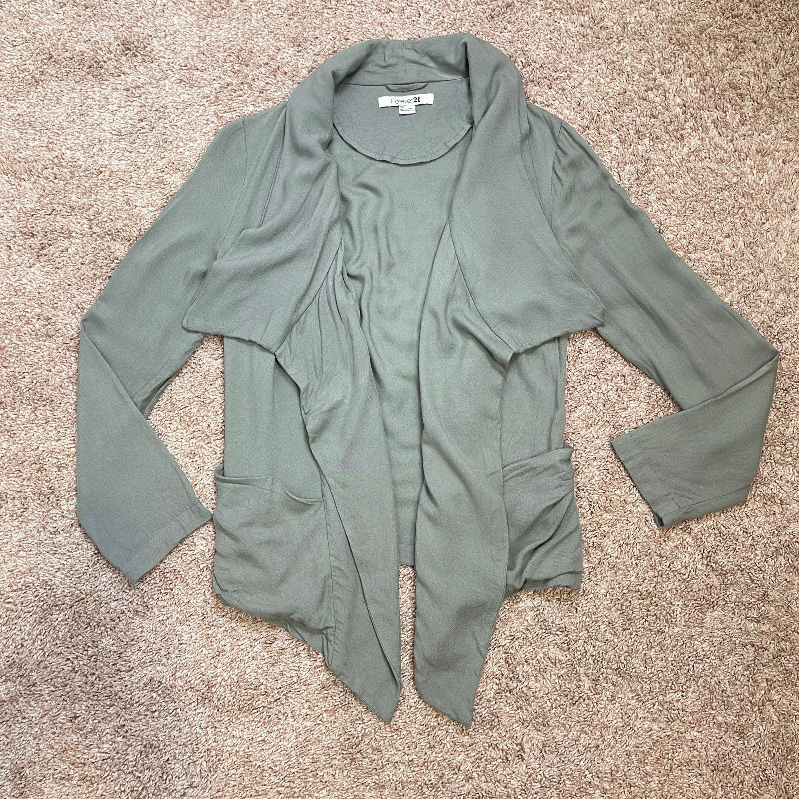 Forever 21 Forever 21 Gray Slouchy Waterfall Duster Jacket Cozy Small Size S / US 4 / IT 40 - 19 Thumbnail