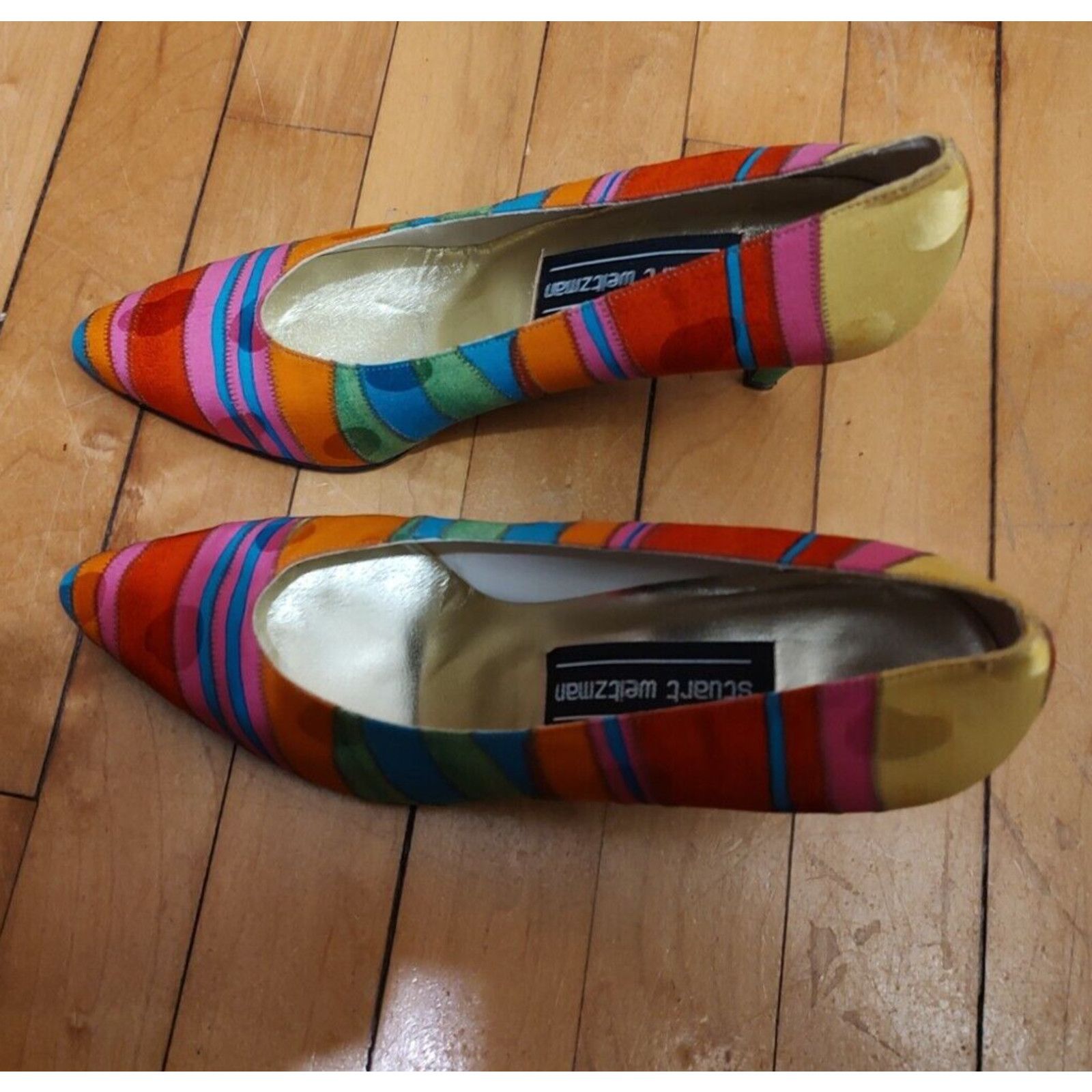 Stuart Weitzman Vintage 90's STUART WEITZMAN Multi Fiesta Heels Pumps 6.5 Size US 6.5 / IT 36.5 - 3 Thumbnail