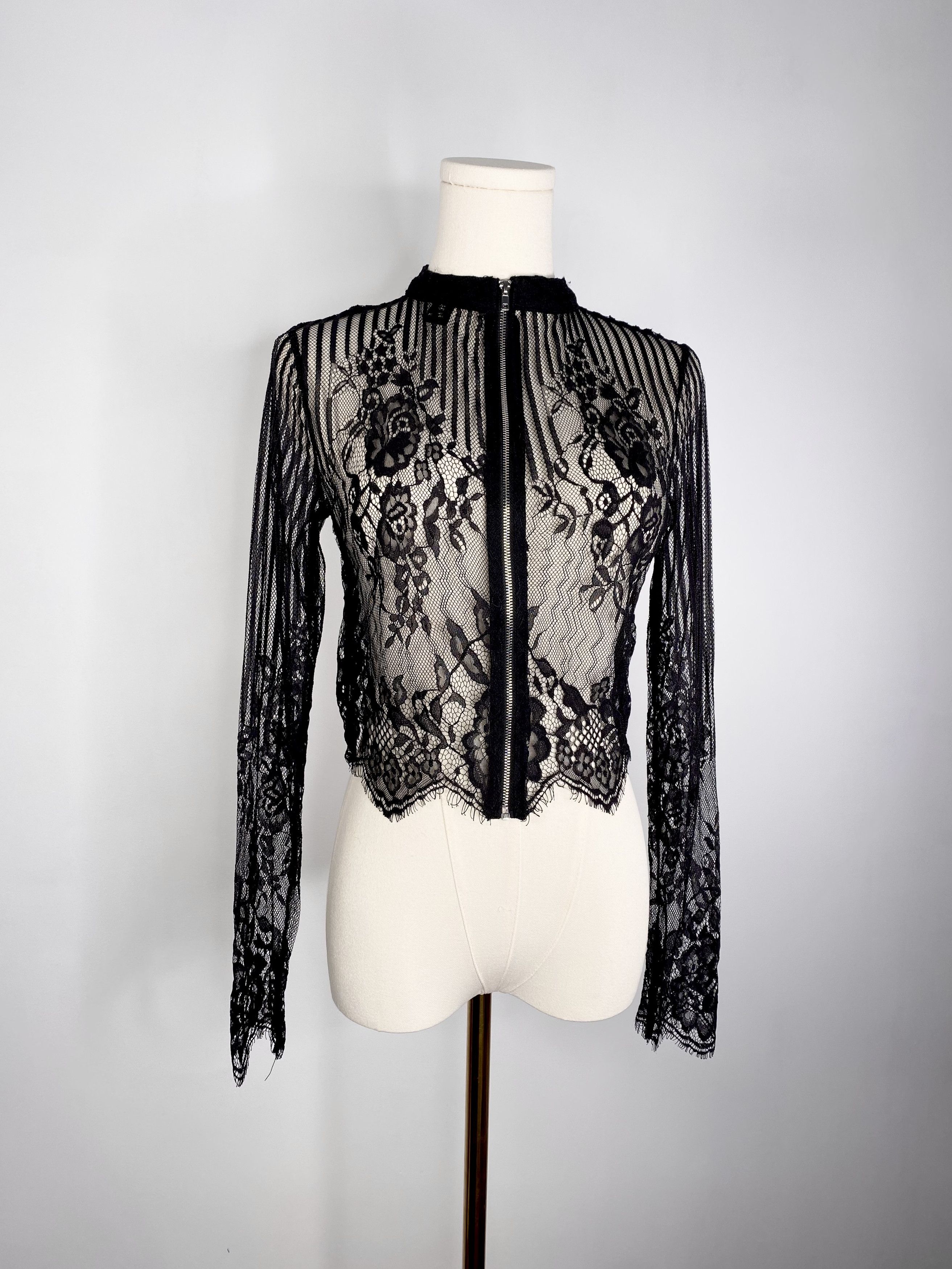 Vintage Revamped - Gothic Black Lace Jacket Size M / US 6-8 / IT 42-44 - 2 Thumbnail
