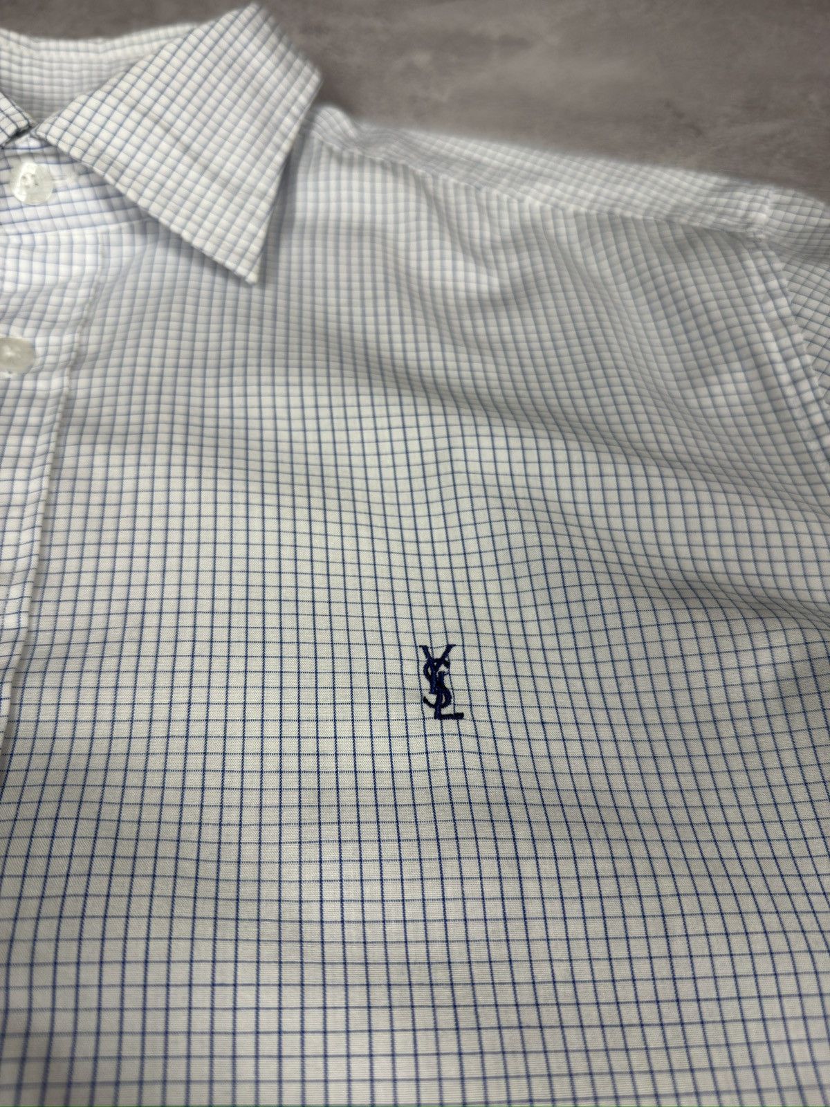 Yves Saint Laurent Vintage Yves Saint Laurent Short Sleeve Checkered Shirt Logo Size US M / EU 48-50 / 2 - 3 Thumbnail