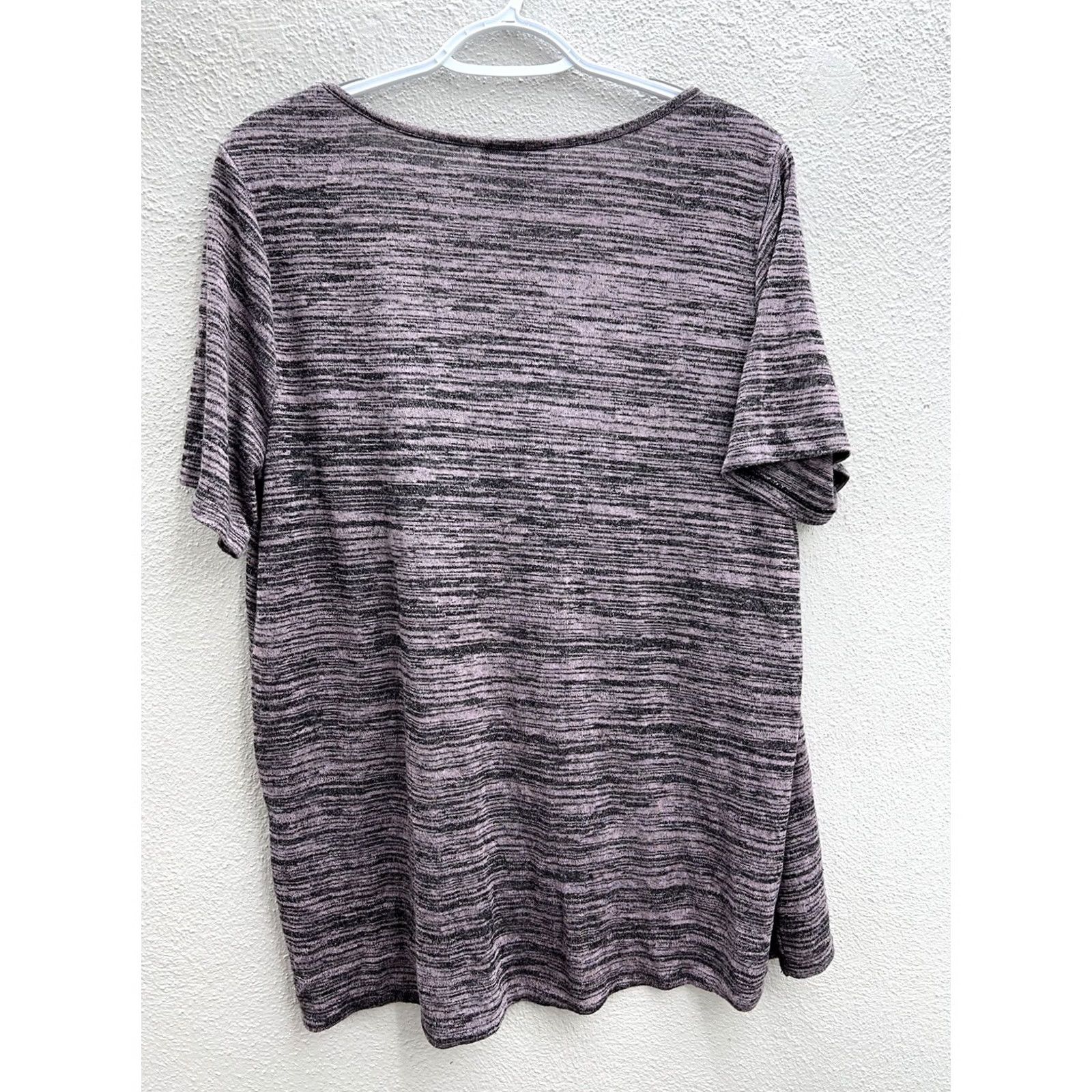 Vintage Womens Attention Purple Heathered Short Sleeve Shirt XL Size XL / US 12-14 / IT 48-50 - 7 Thumbnail