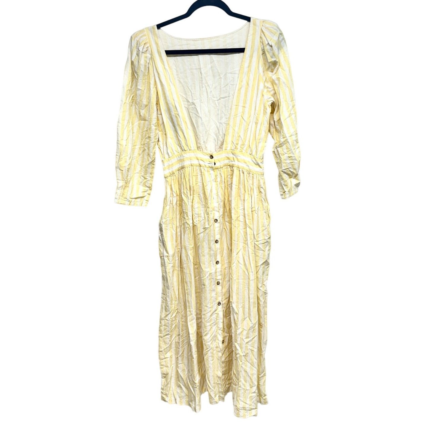 Vintage Vintage Allen Solly Cottagecore Cotton Yellow Maxi Dress Size M / US 6-8 / IT 42-44 - 3 Thumbnail