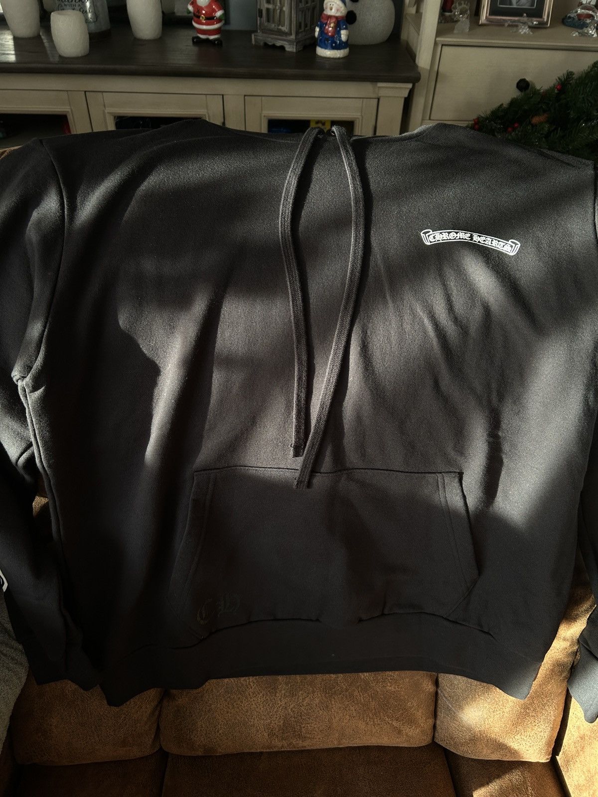 Chrome Hearts Chrome Hearts Scroll Logo Hoodie Black White Sweatshirt Sz L Size US L / EU 52-54 / 3 - 1 Thumbnail