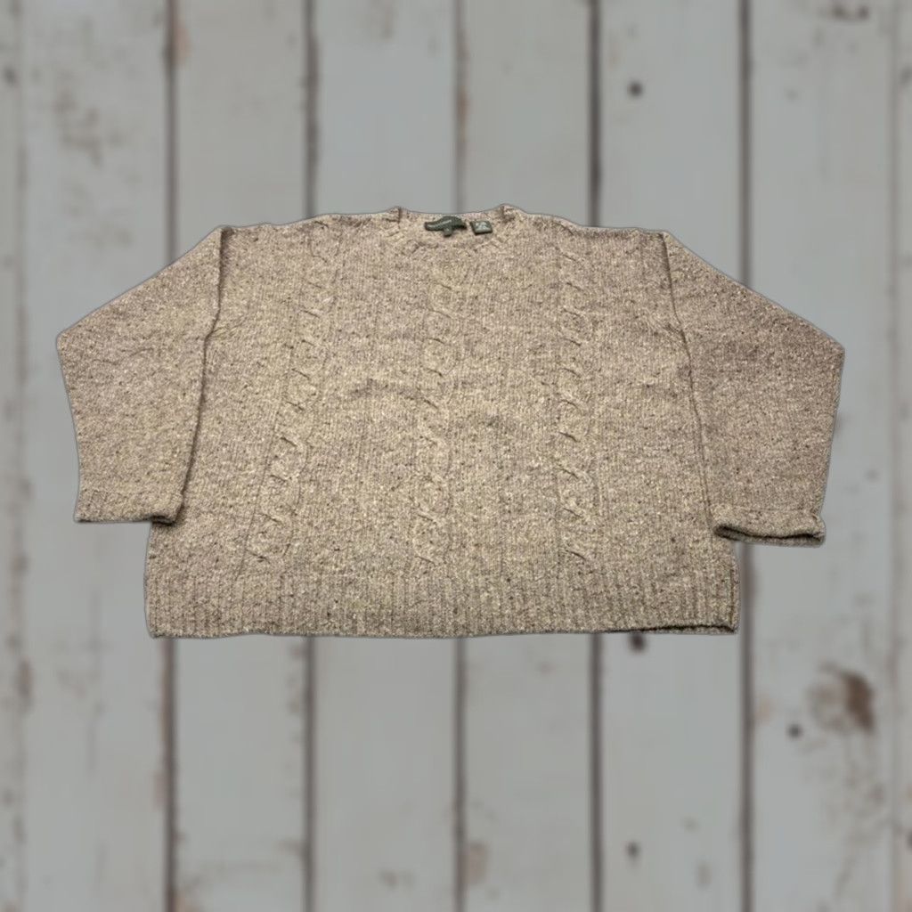 Vintage VINTAGE Henry Cotton's Sweater Crew Neck Cable Knit Size L Brown Wool Alpaca Blend Size US L / EU 52-54 / 3 - 1 Thumbnail
