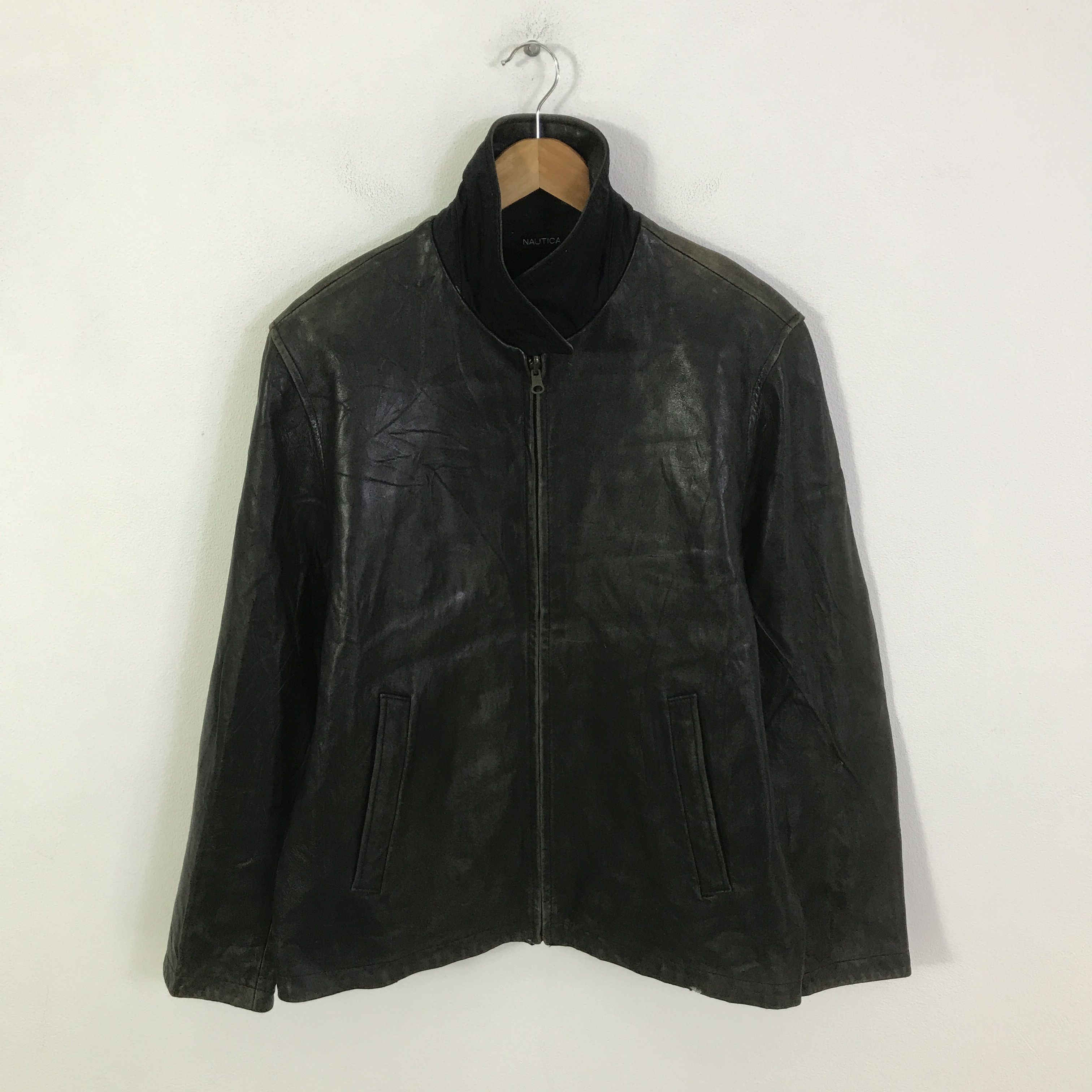 Nautica Nautica Leather Zipper Jacket K115B17 Size US L / EU 52-54 / 3 - 1 Thumbnail
