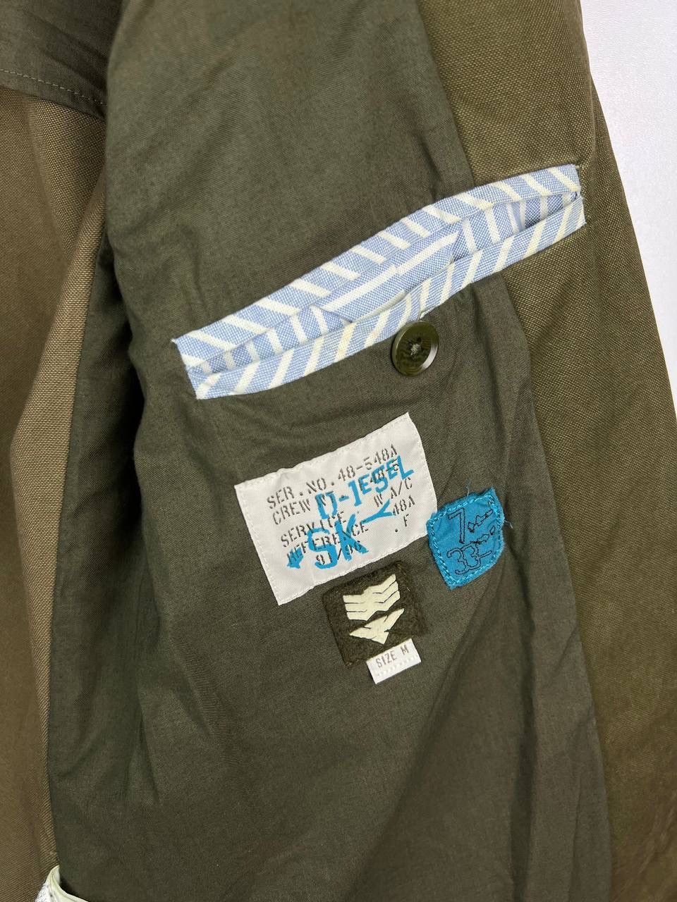 Diesel Diesel SK-Y78 khaki cotton leather trim blazer jacket Size US M / EU 48-50 / 2 - 2 Thumbnail