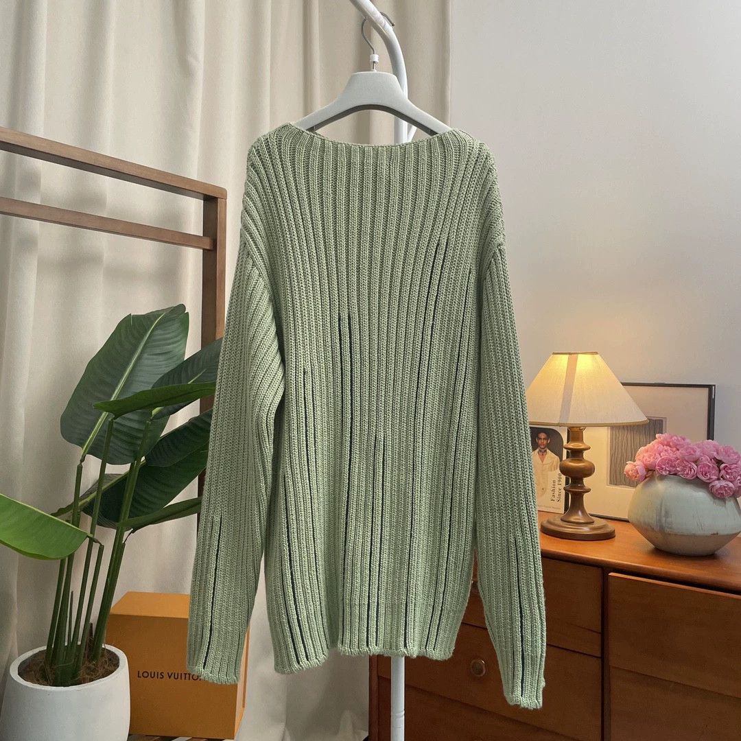 Hermes Green Loose Knit Sweater M - dmc
