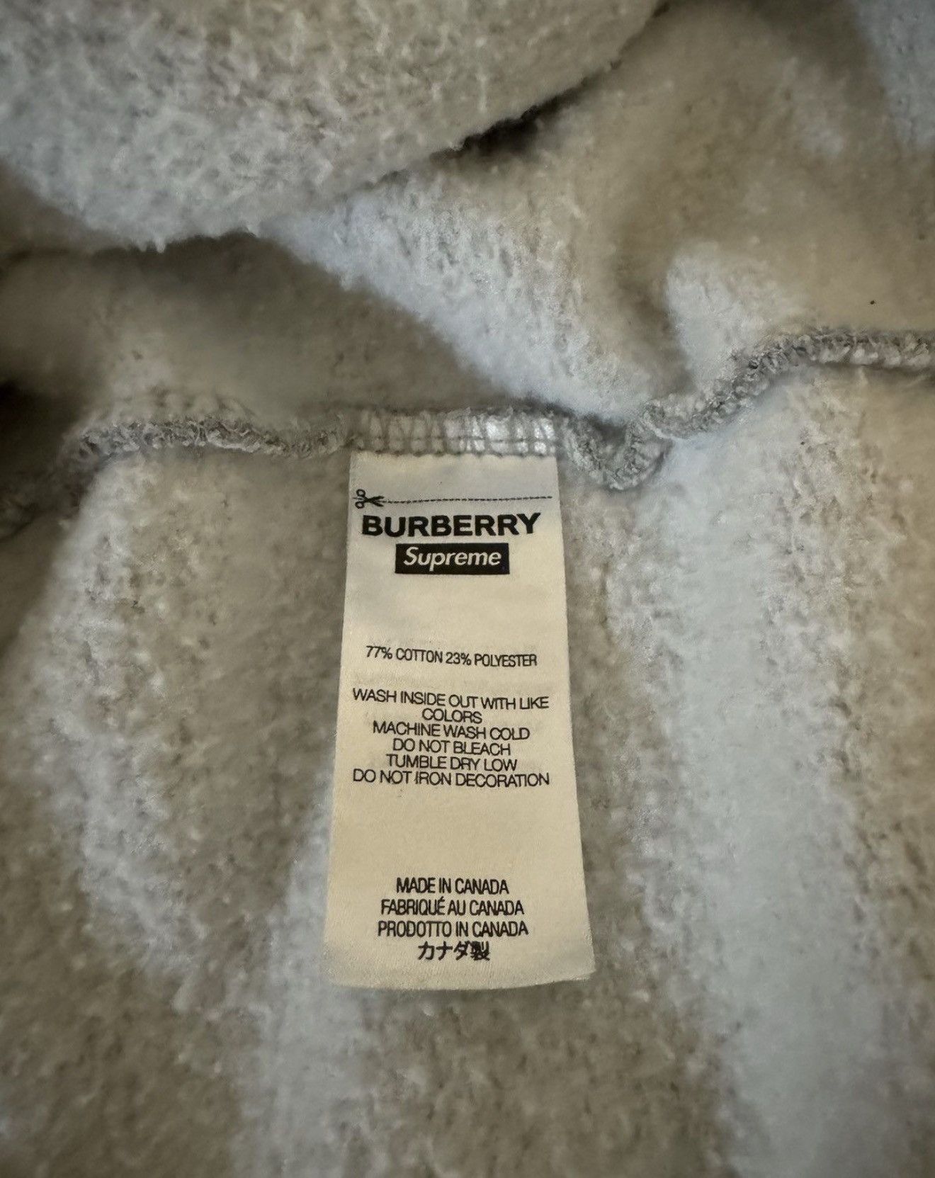 Supreme Supreme x Burberry 22SS Hoodie Box Logo Sweatshirt Gray L Size US L / EU 52-54 / 3 - 5 Thumbnail