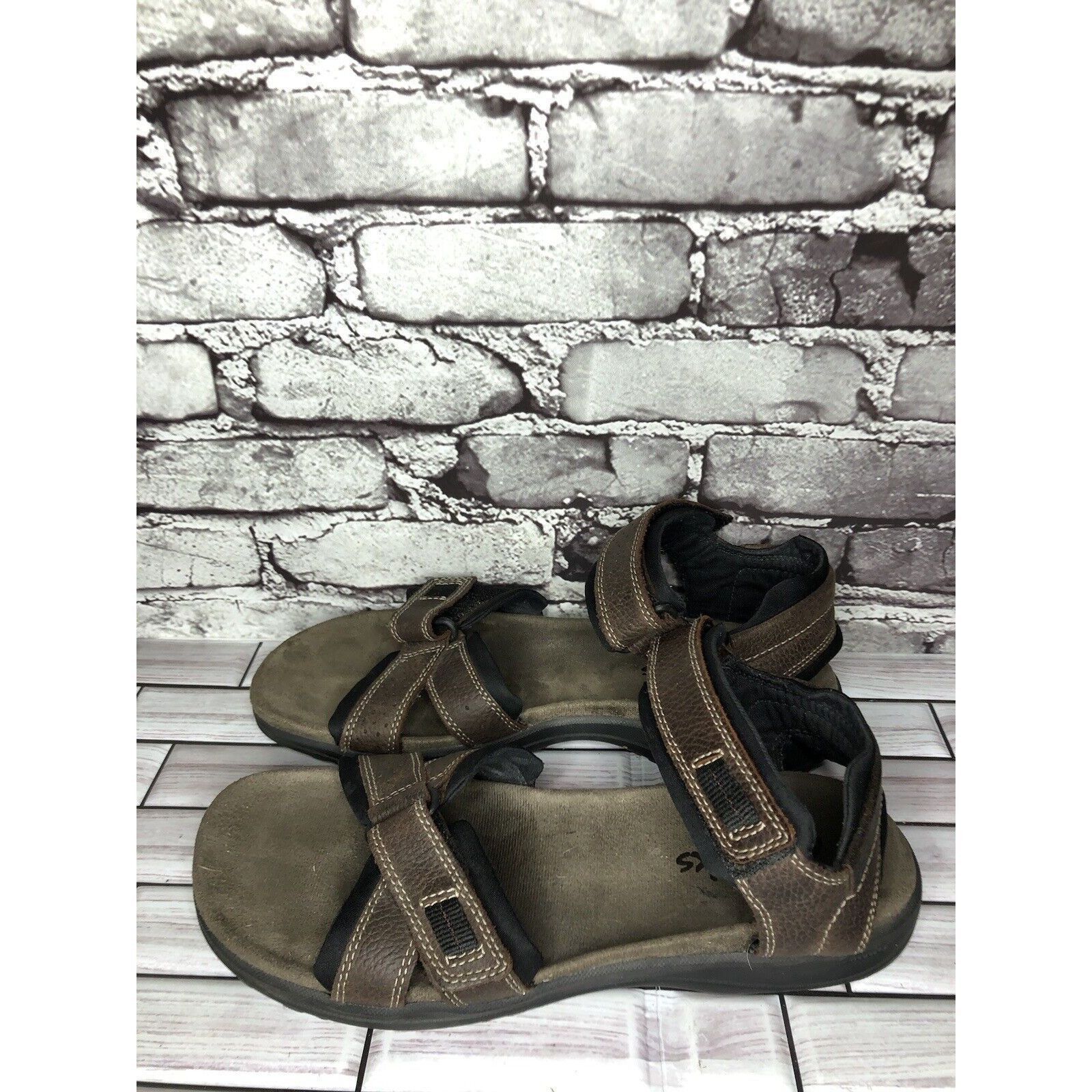 Clarks Clarks Brown Leather Synthetic Hiking Outdoor Strap Sandals Size US 11 / EU 44 - 19 Thumbnail