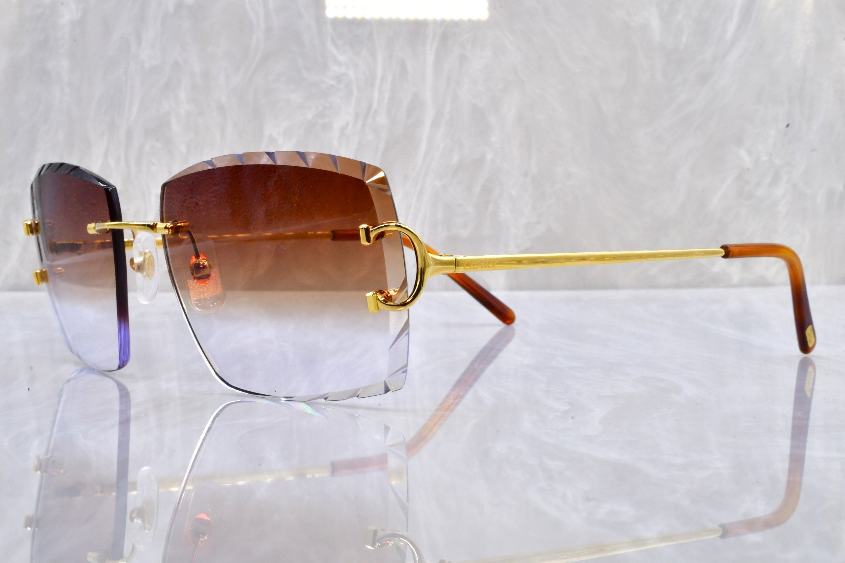 Cartier Cartier Big C Diamond cut Chrome hearts decor glasses Size ONE SIZE - 3 Thumbnail