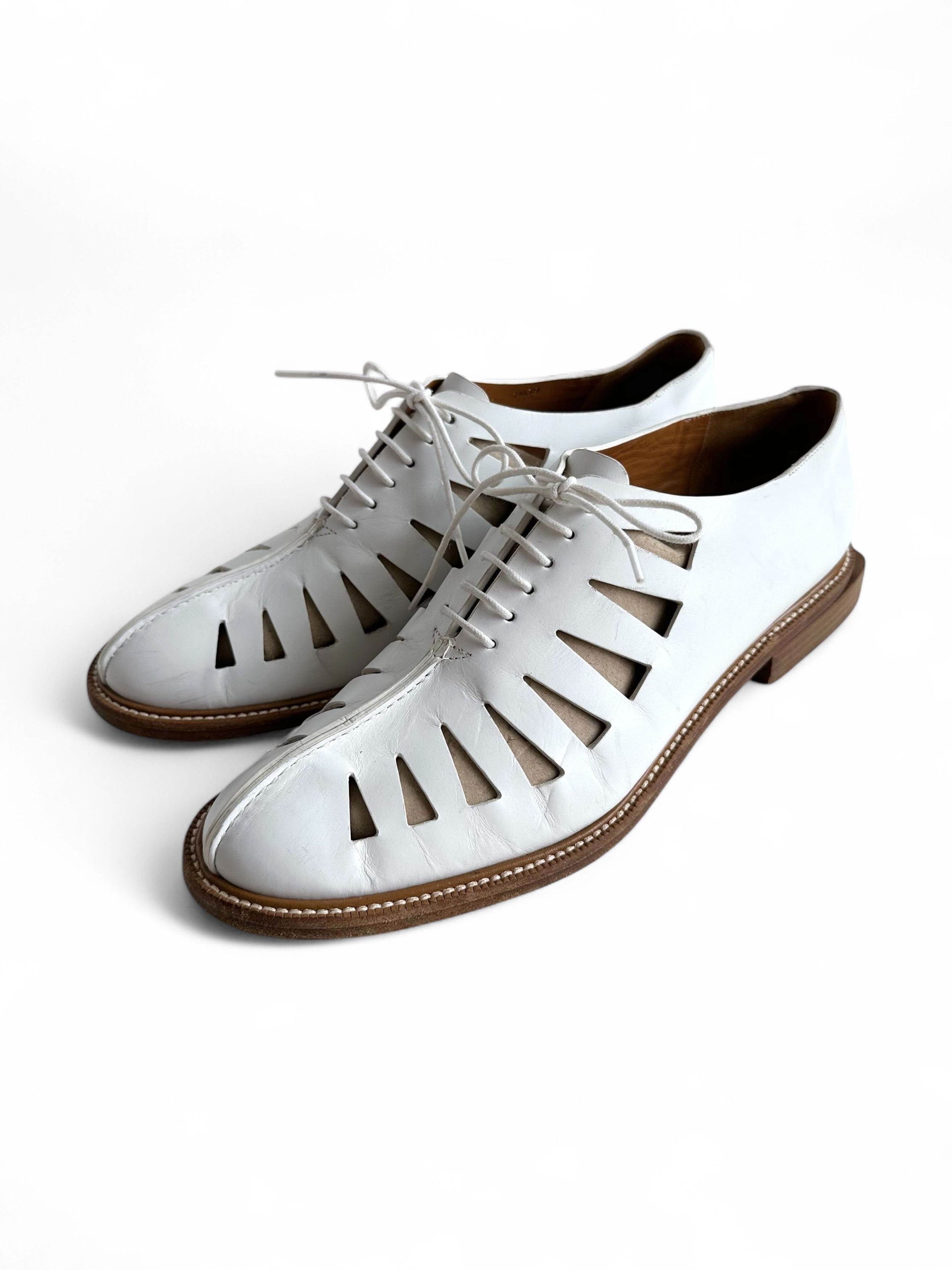 Robert Clergerie Clergerie Raphael Derby Blanc White Leather Oxfords Size US 11.5 / IT 41.5 - 3 Thumbnail