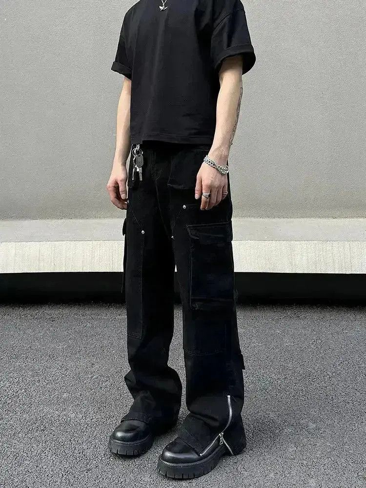 Japanese Brand Straight leg micro flared multi pocket jeans Size US 30 / EU 46 - 4 Thumbnail