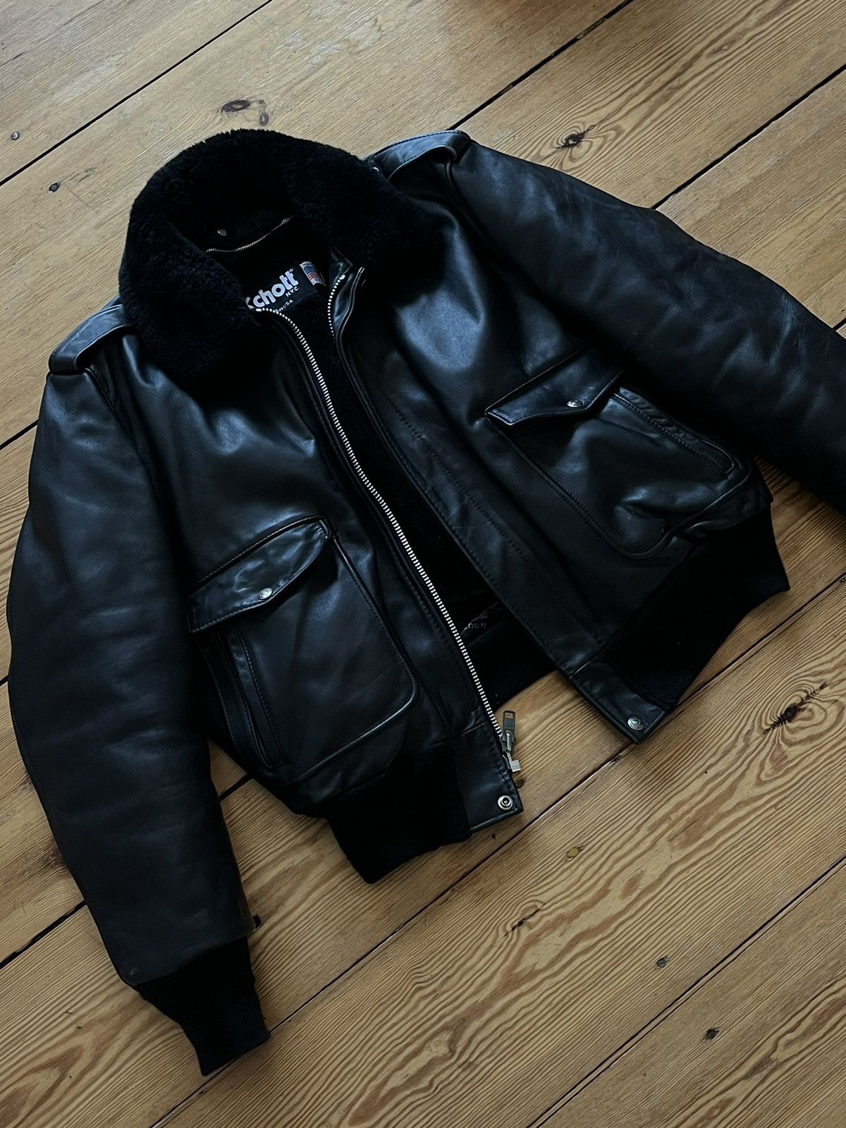 Schott Schott leather jacket aviator Size US L / EU 52-54 / 3 - 4 Thumbnail