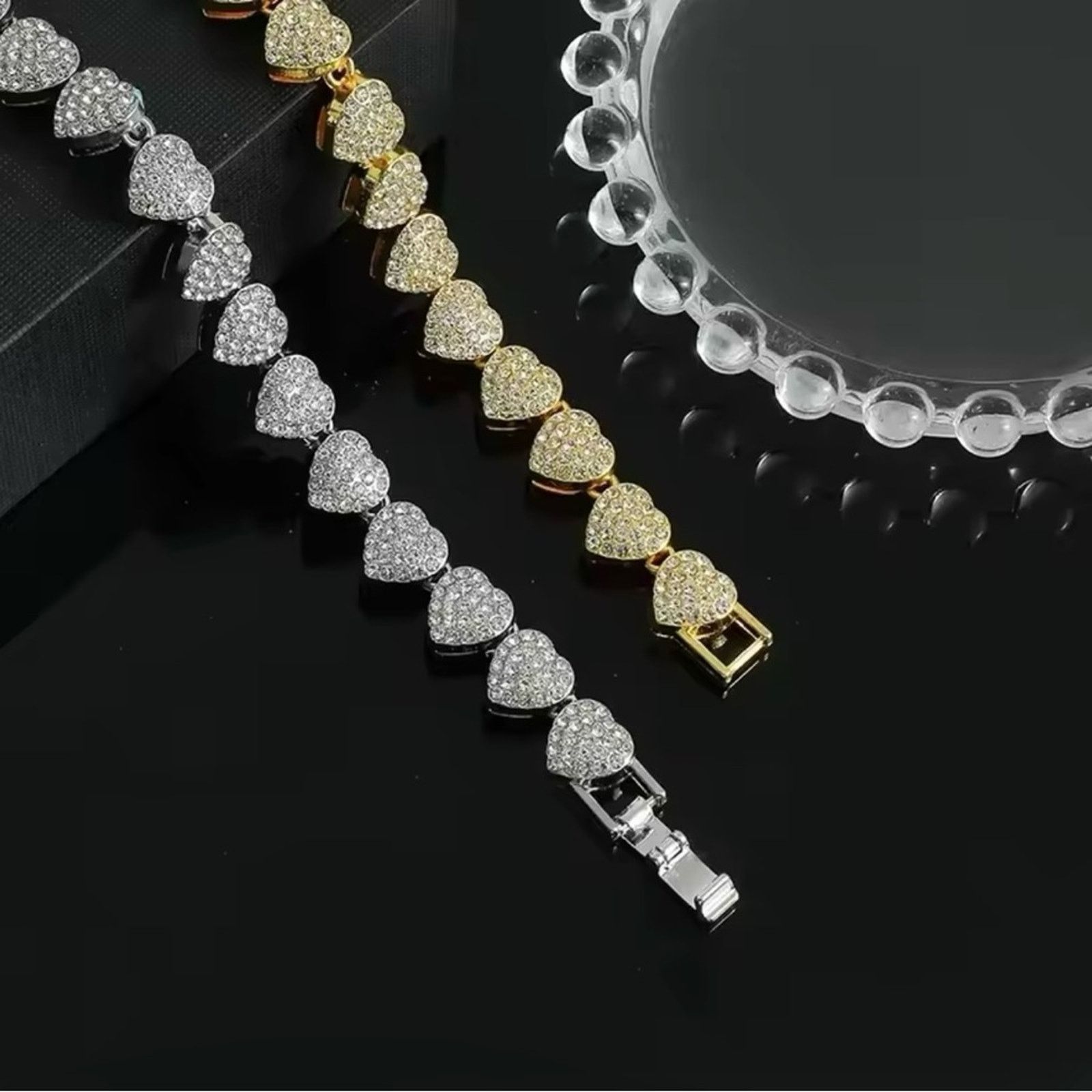 Other Heart Shape Cubin Chain Necklace Iced Out Men Jewelry 18” Size ONE SIZE - 4 Thumbnail