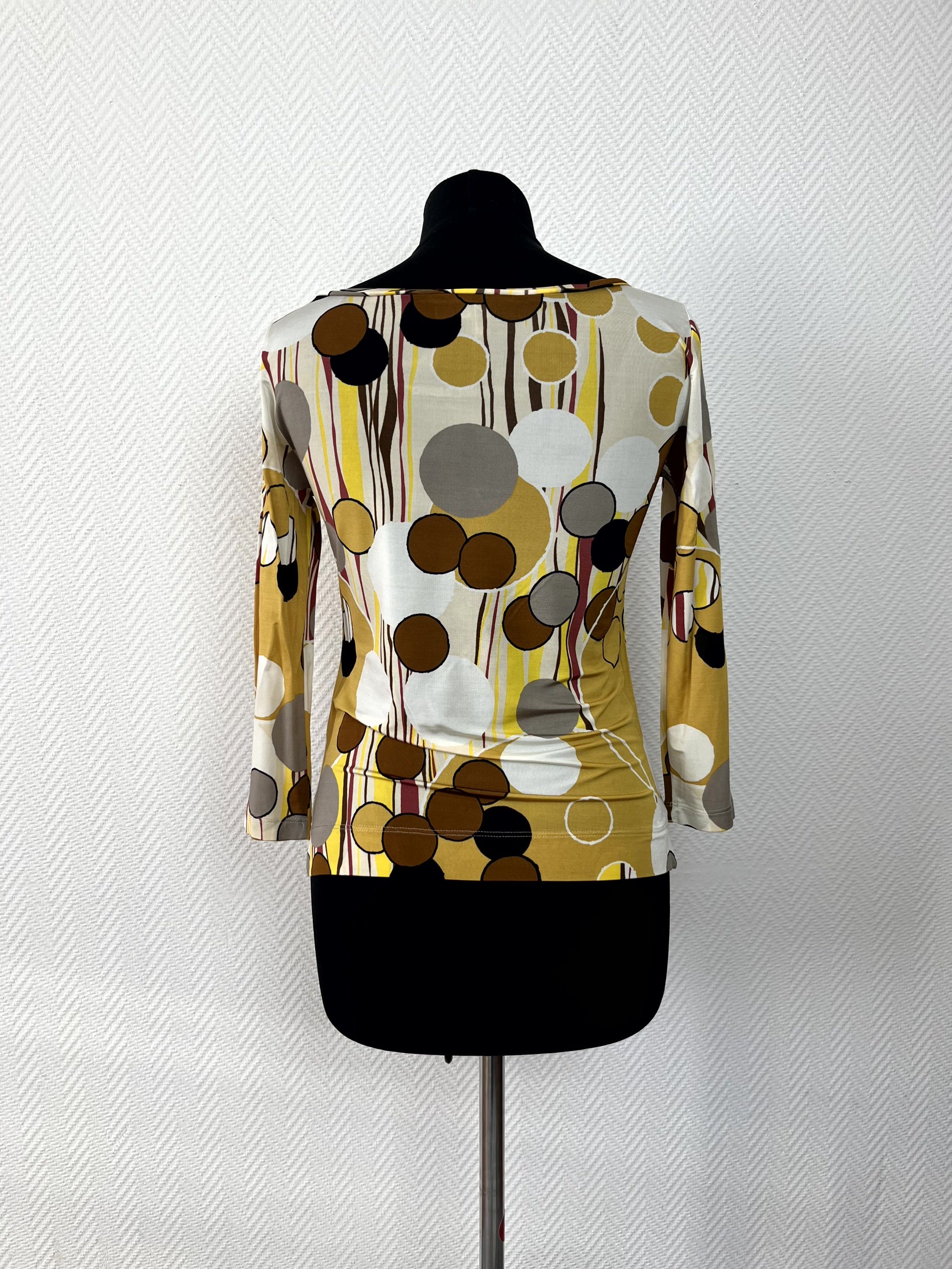 Max Mara MaxMara Abstract Polka Dot Yellow Top Blouse Size M Size M / US 6-8 / IT 42-44 - 12 Thumbnail