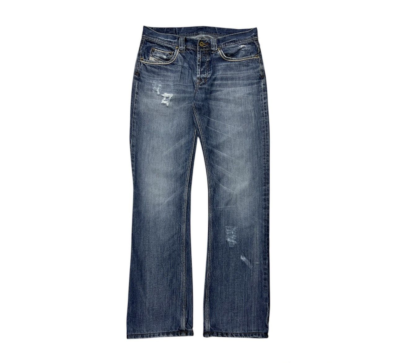 Diesel Vintage 90s Diesel y2k distressed jeans thrashed pants denim Size US 29 - 1 Thumbnail
