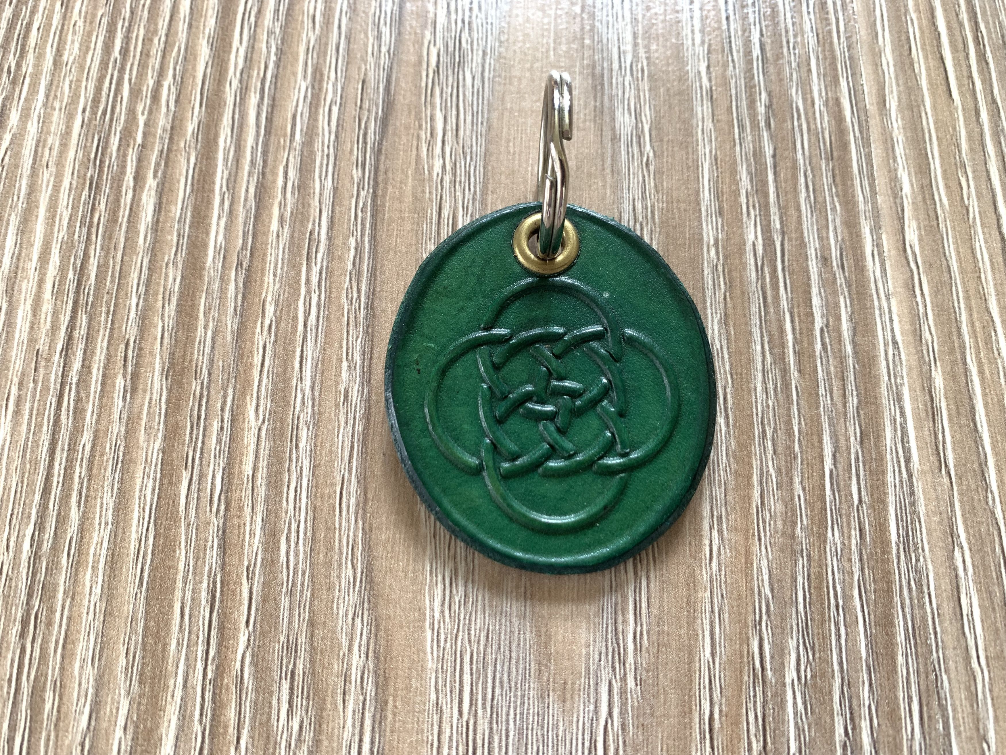Handmade Turquoise Leather Keychain With Imprint Size ONE SIZE - 4 Thumbnail