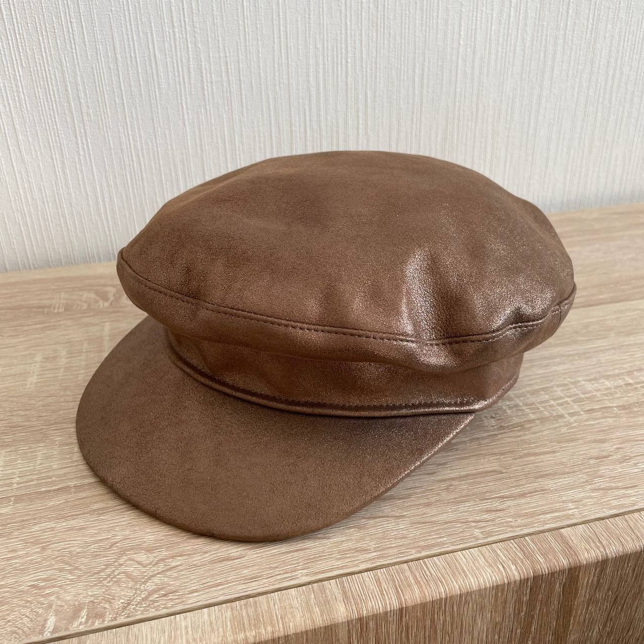 image of Hermes Paris Leather Glitter Cap, Women's