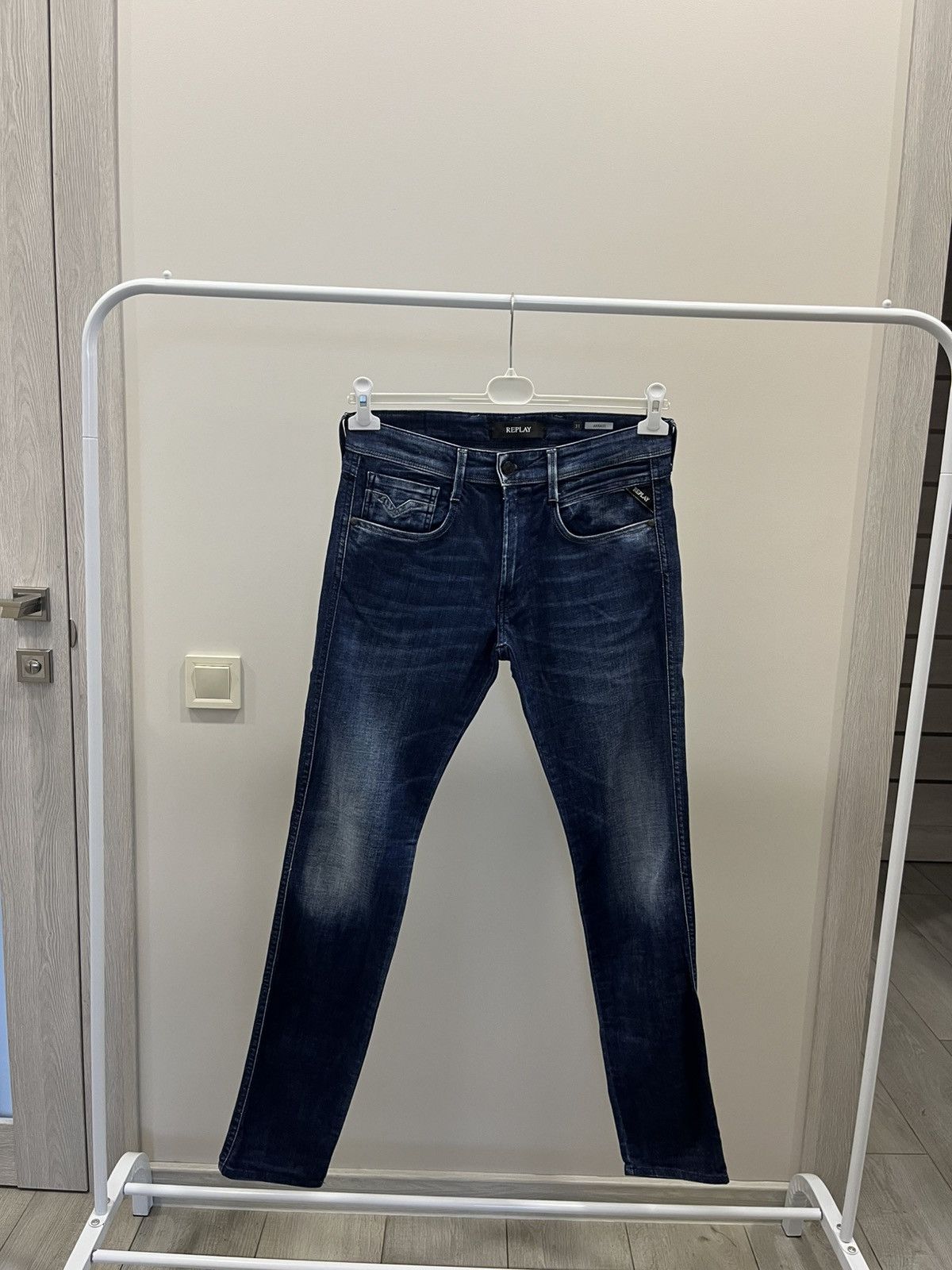 Replay Anbass Mens W31 L32 Slim Straight Jeans Denim Pants Trousers Size US 31 - 1 Thumbnail