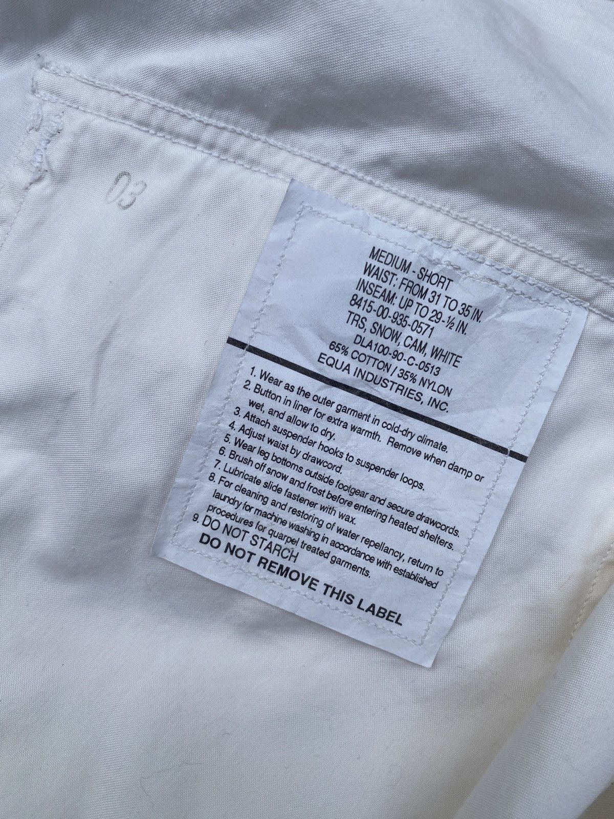 Vintage 1990s - Trouser Snow Cam White Army Parachute Baggy Pant Size US 34 / EU 50 - 11 Thumbnail