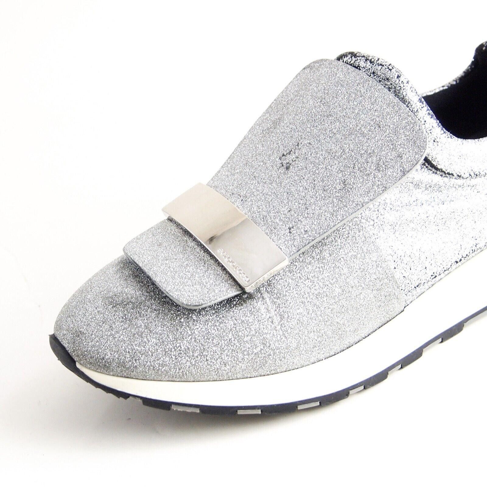 Sergio Rossi Sergio Rossi SR1 slip Ons Sneakers Silver Glitter US 7 EU 37 Size US 7 / IT 37 - 2 Thumbnail