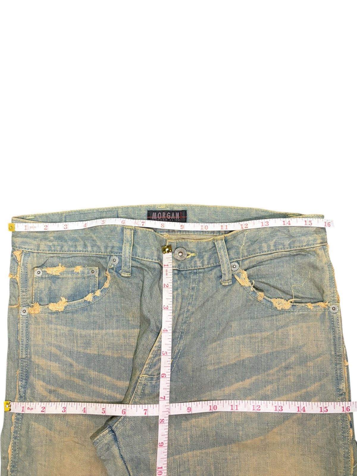 Morgan Homme Vintage Morgan Homme Rusty Wash Distress Flare Jeans Size 32" / US 10 / IT 46 - 6 Thumbnail