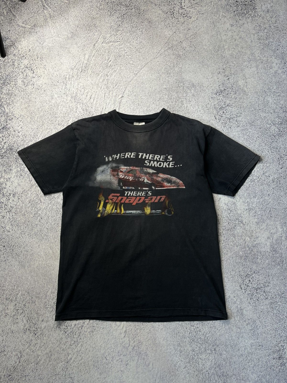 Vintage Rare Vintage SNAP ON T-Shirt Where There’s Smoke Size US L / EU 52-54 / 3 - 5 Thumbnail