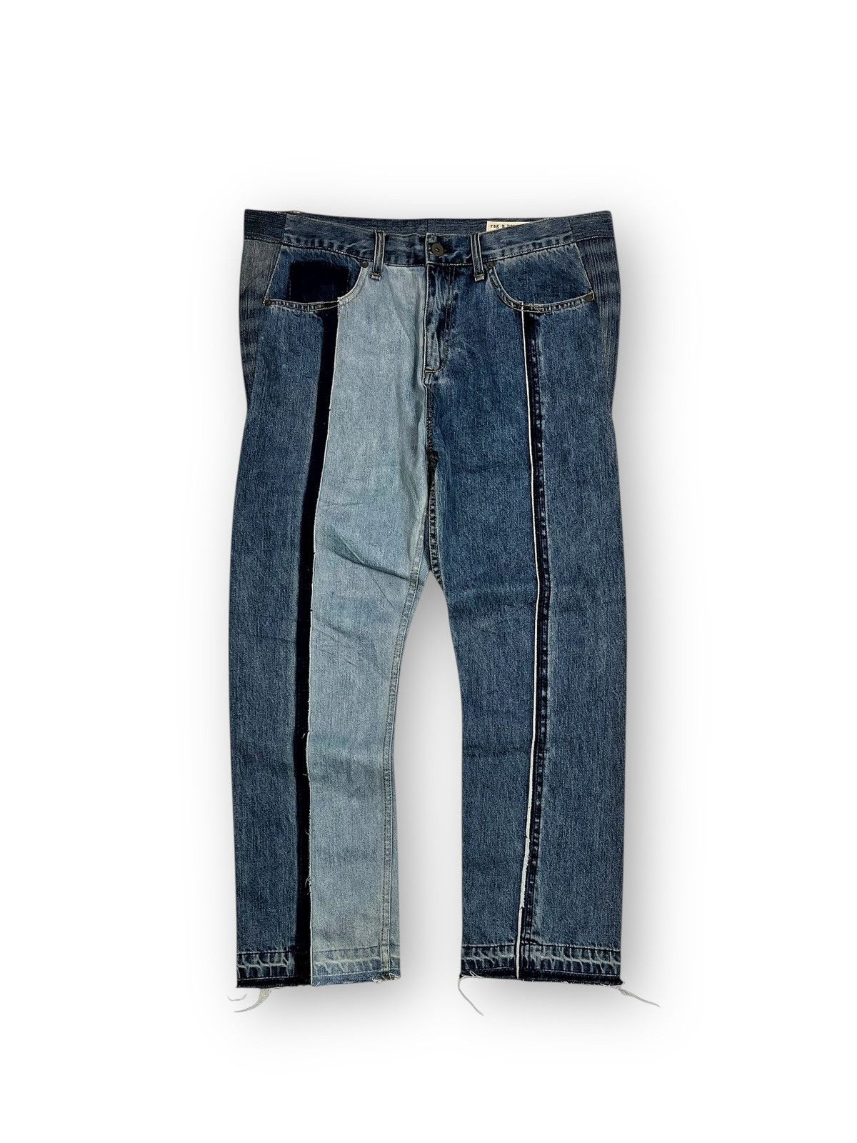 Rag & Bone Rag & Bone Reconstructed Two Tone Release Hem Denim Pants Size US 38 / EU 54 - 1 Thumbnail