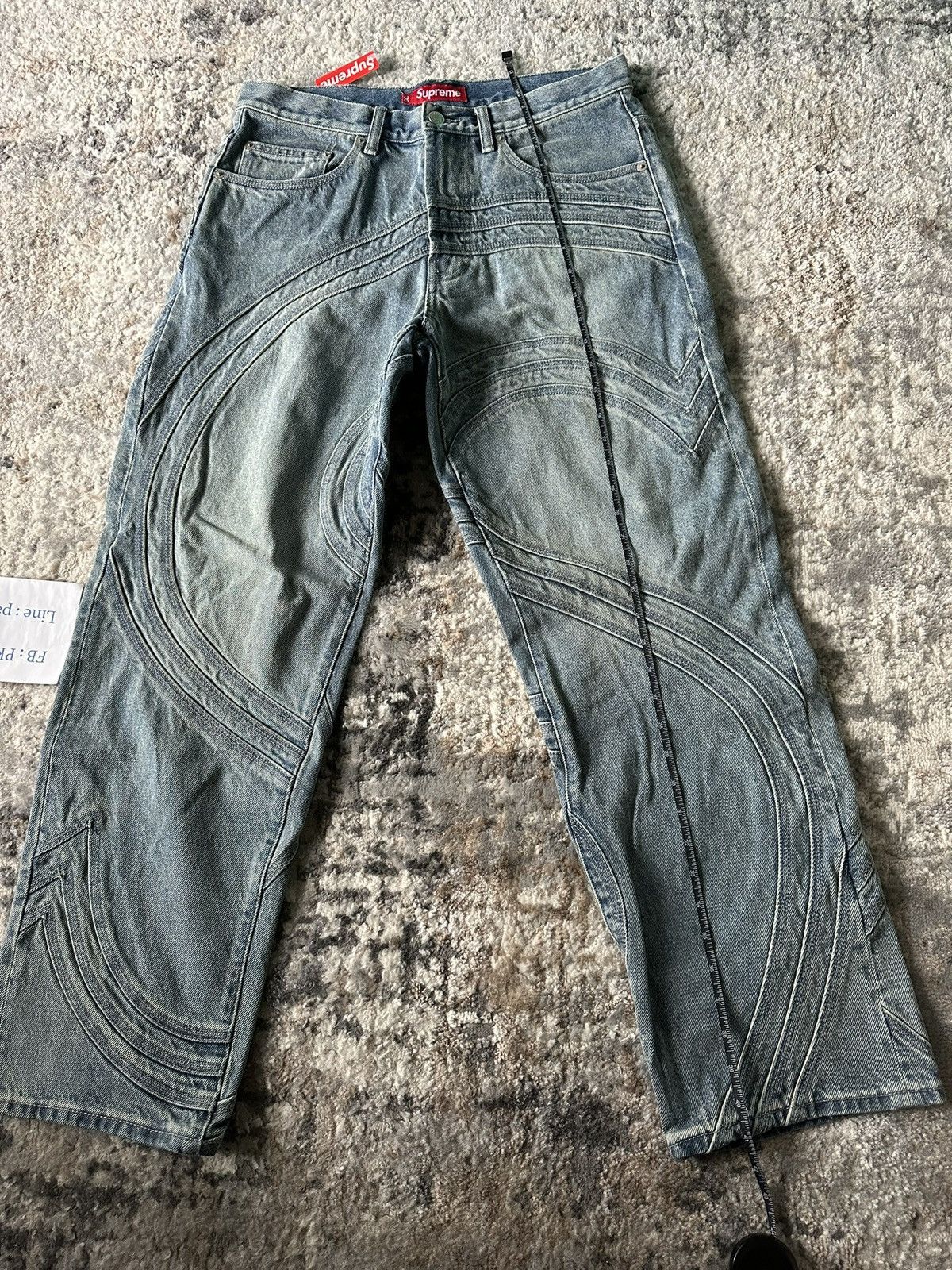 Supreme SUPREME S LOGO LOOSE FIT JEAN SS24 Size US 30 / EU 46 - 14 Thumbnail