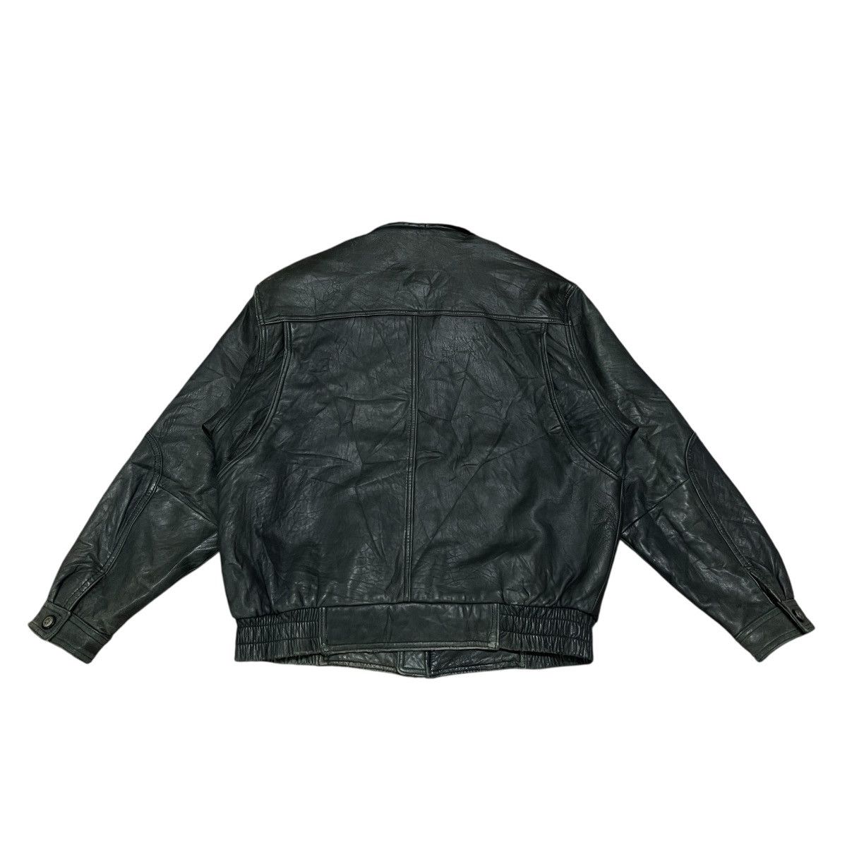 Genuine Leather Vtg Moda Italiana Flight Bomber Leather Jacket Fur Collar Size US L / EU 52-54 / 3 - 12 Thumbnail