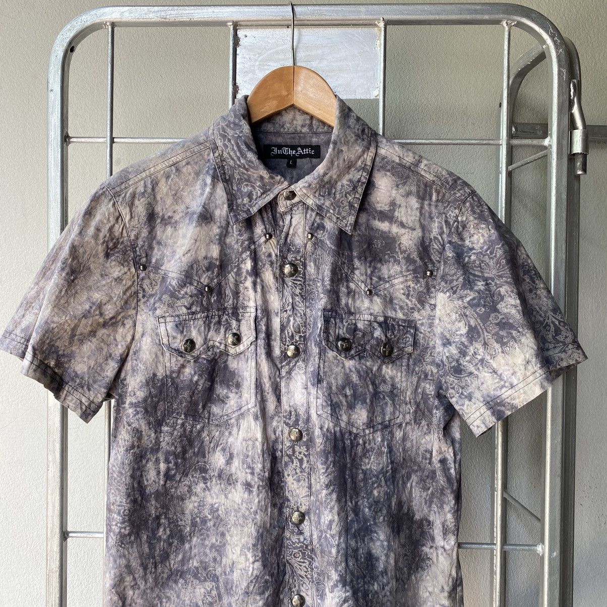 In The Attic In The Atti Men Y2K Short-Sleeve Tie-Dye Western Shirt Size US L / EU 52-54 / 3 - 18 Thumbnail