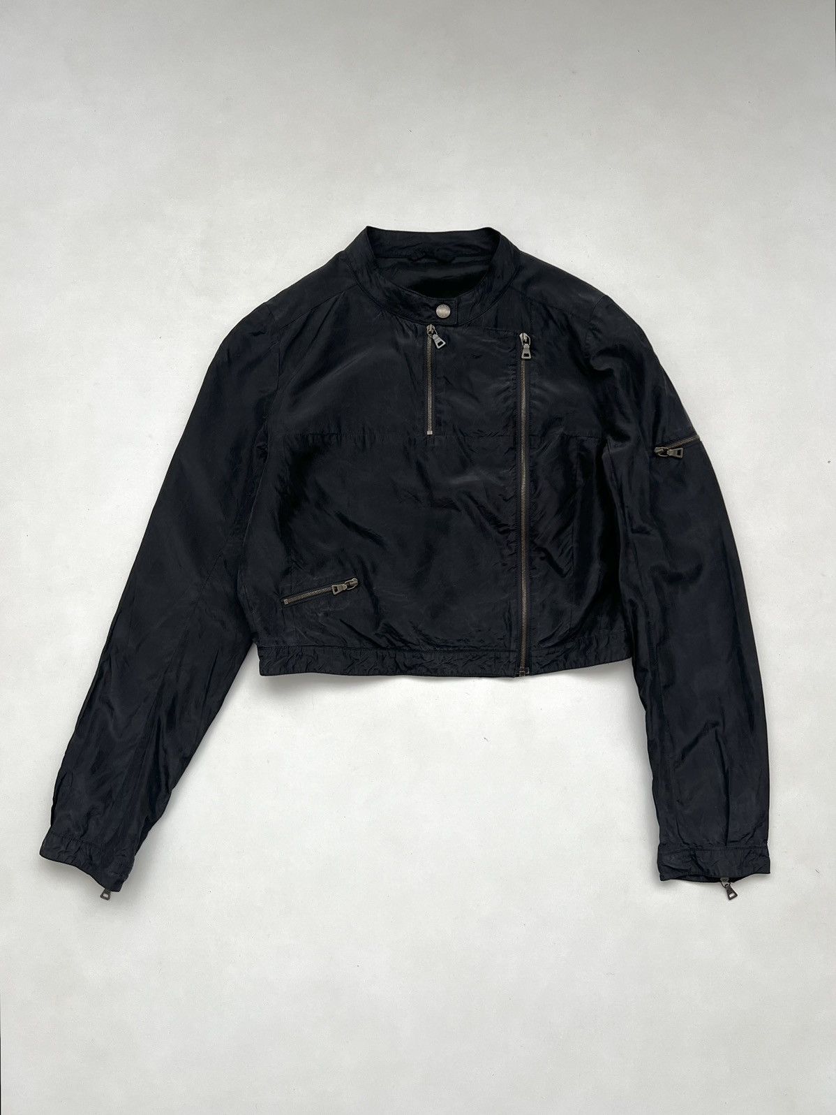 Prada S/S2008 Prada Sport Line Silk Blend Cropped Biker Jacket Size S / US 4 / IT 40 - 3 Thumbnail