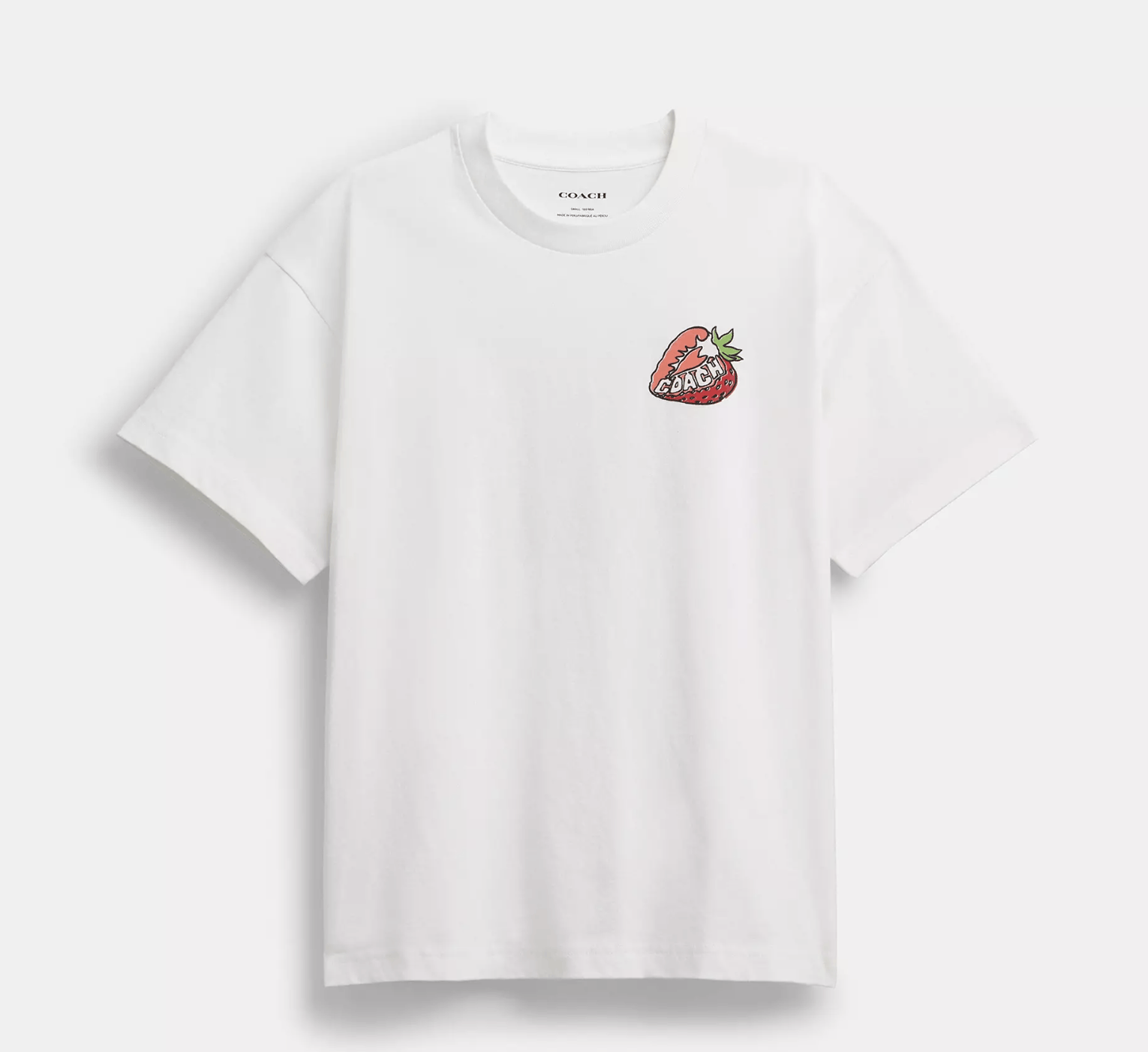 Coach Strawberry Relaxed T Shirt In Organic Cotton CAH64 Size M / US 6-8 / IT 42-44 - 4 Thumbnail