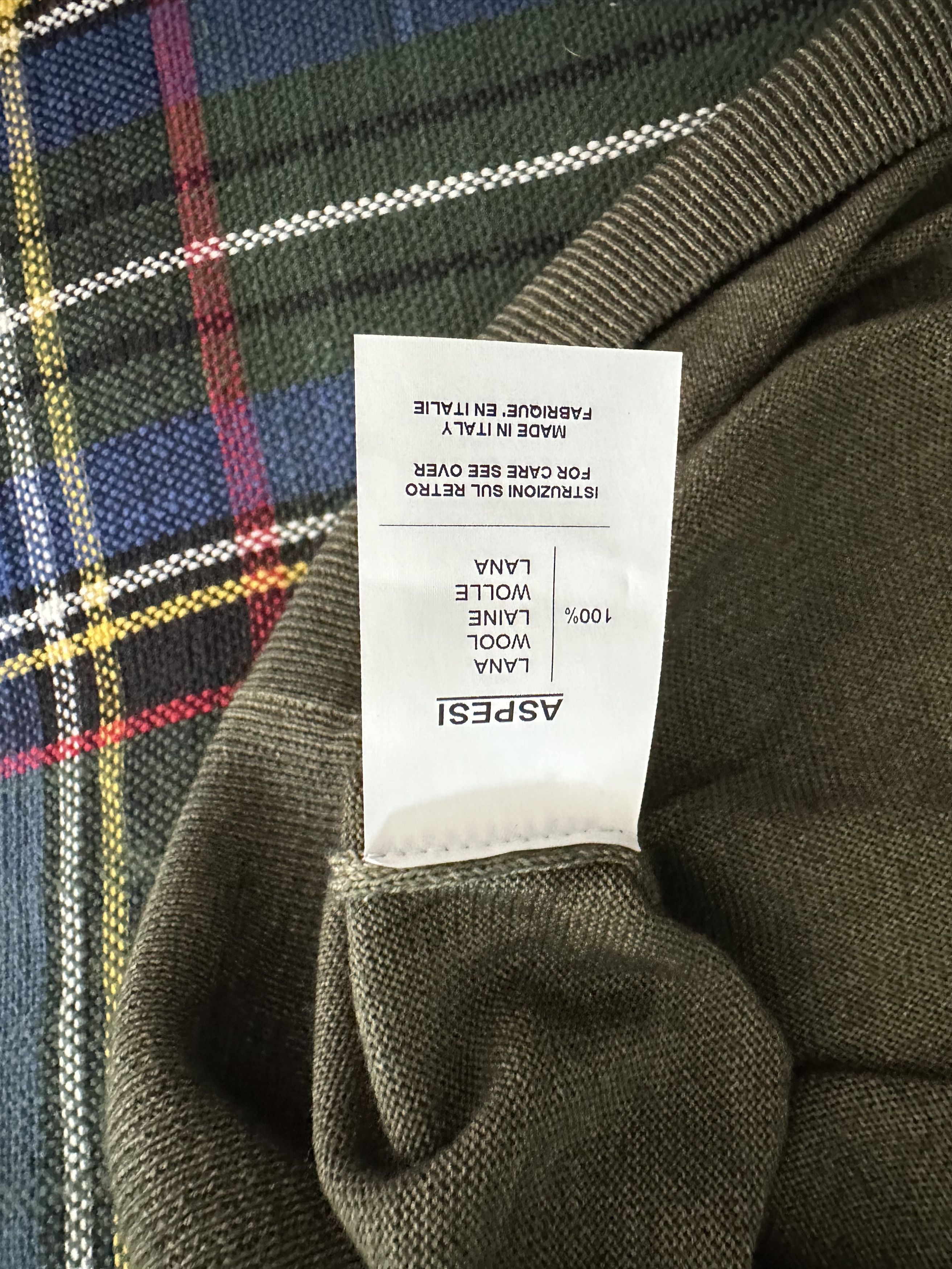 Aspesi Army Green Slim-Fit Wool Sweater IT46 Size US S / EU 44-46 / 1 - 5 Thumbnail