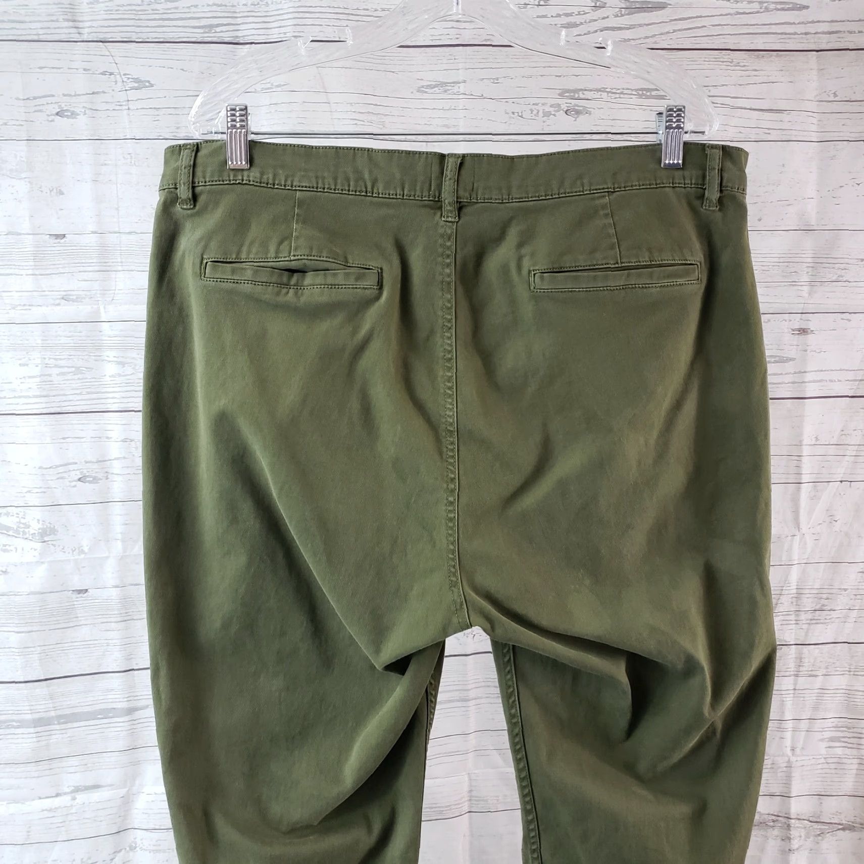 J.Crew J.CREW Womens Vintage Straight Pants Sz 33 Green High Rise Cotton Blend Dress Casual Cropped Mens Womens Size 24" / US 00 / IT 34 - 4 Thumbnail