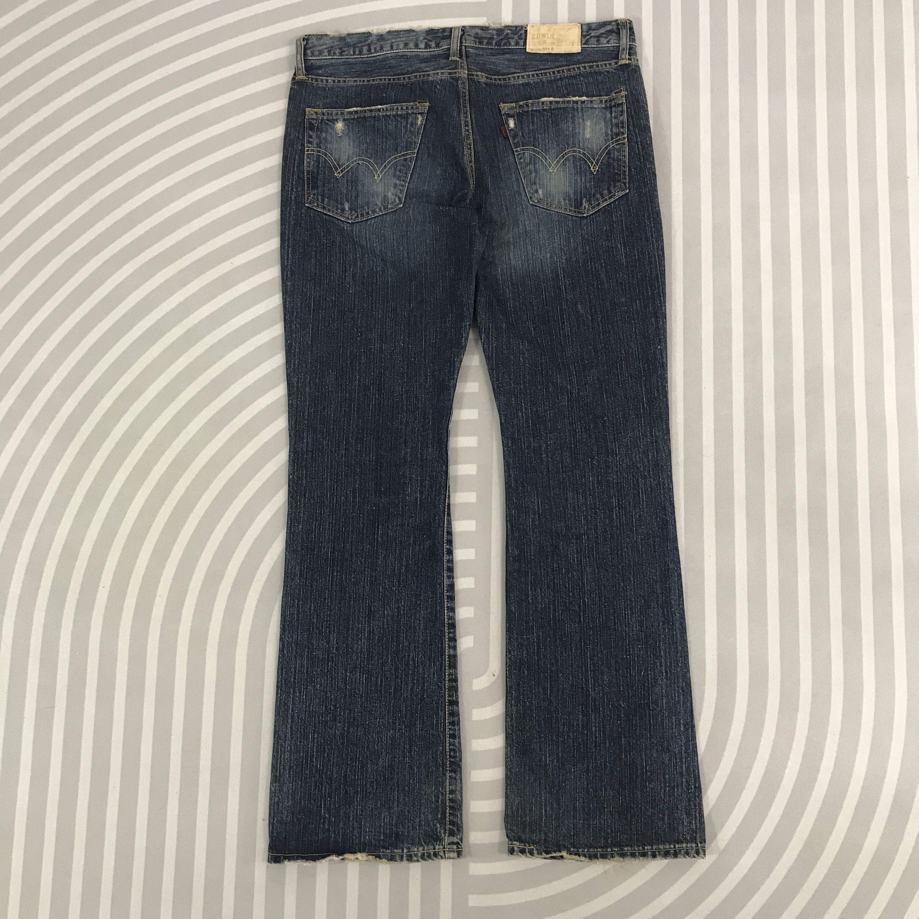 Edwin × Vintage Flare Edwin Japan distressed bootcut Denim pants Size US 34 / EU 50 - 4 Thumbnail