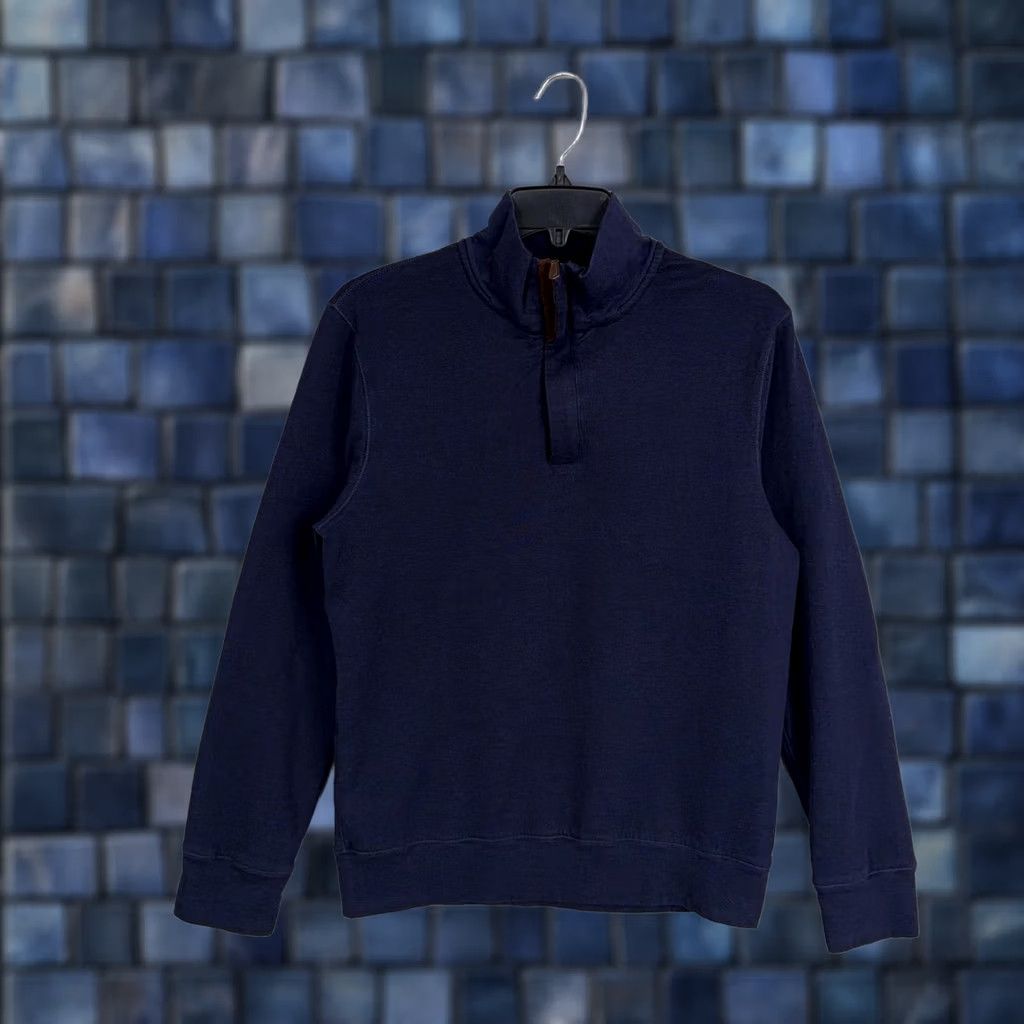 Vintage Tahari Sweater Mens M Blue Quarter Zip Mock Neck Knit Pullover Soft Casual Size US M / EU 48-50 / 2 - 1 Thumbnail