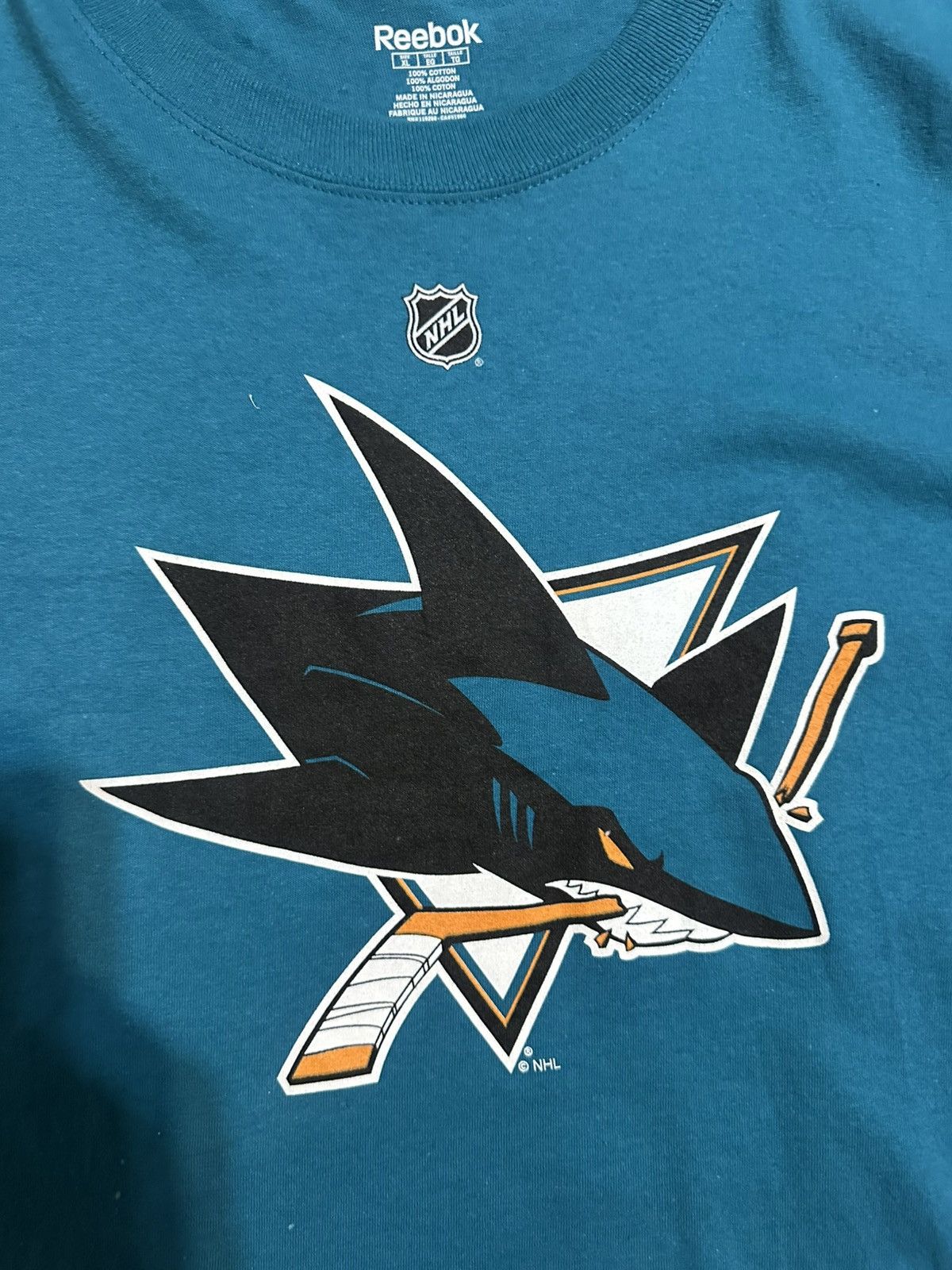 NHL Vintage NHL Reebok San Jose Shark shirt 00s size Xl Size US XL / EU 56 / 4 - 2 Thumbnail