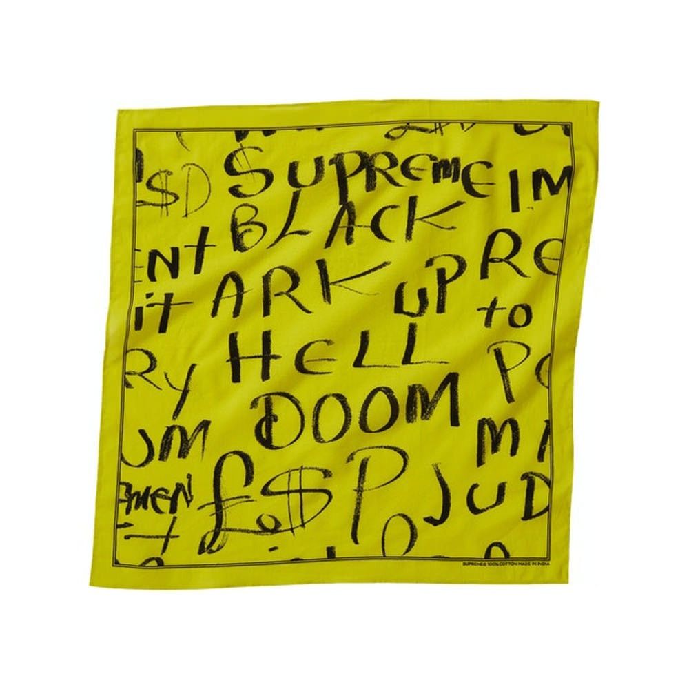 Supreme Supreme Fluorescent Yellow Black Arc Bandana Size ONE SIZE - 6 Thumbnail