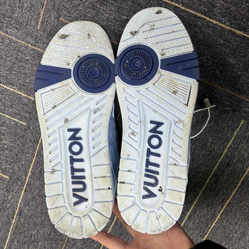 Louis Vuitton Louis Vuitton Trainer Round Toe Sneakers in Denim Blue -250 Size US 8.5 / EU 41-42 - 4 Thumbnail