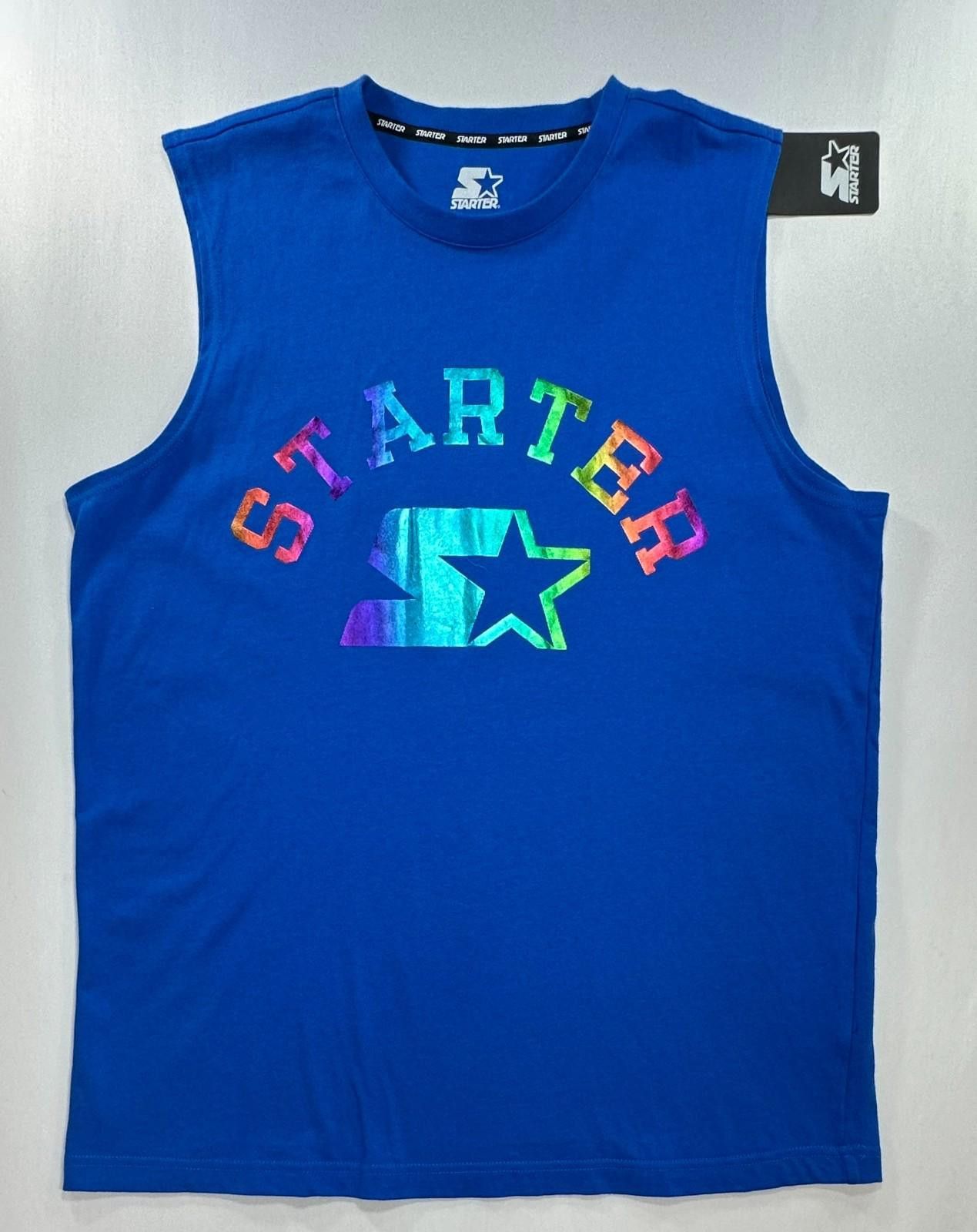 Starter Starter Logo Embroidered Sleeveless T-Shirt Blue Mens M Size US M / EU 48-50 / 2 - 1 Thumbnail