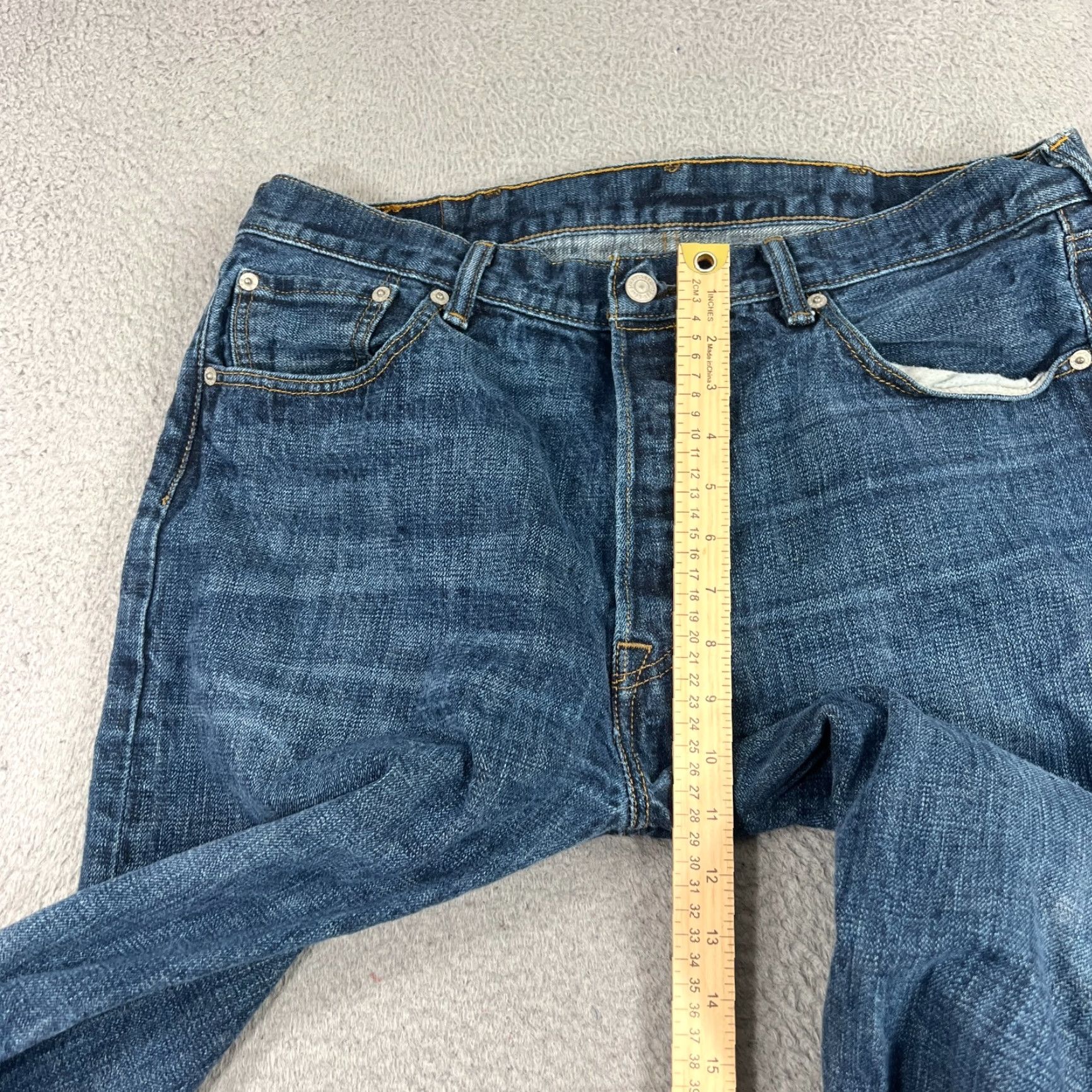 Levi's Levi’s 501 Jeans Mens 36x30 Blue Cotton Denim Straight Dark Size US 36 / EU 52 - 4 Thumbnail