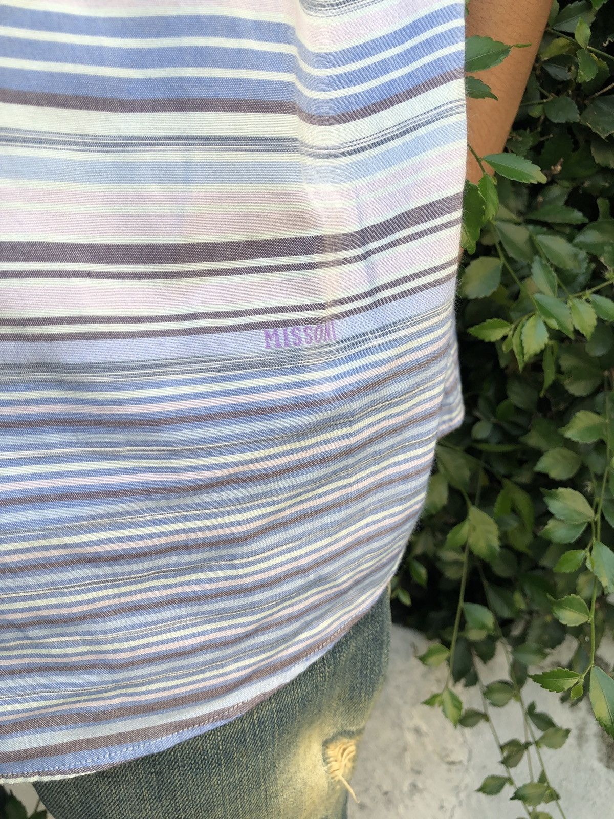 Missoni × Vintage MISSONI STRIPE LITTLE PATERN SHIRT Size US L / EU 52-54 / 3 - 5 Thumbnail